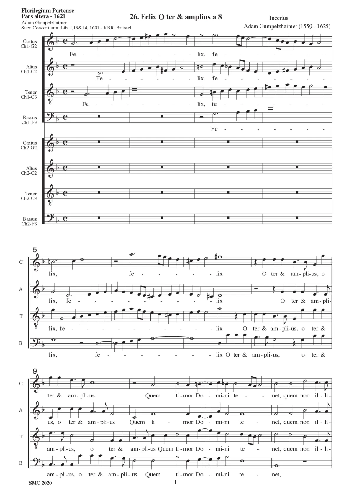 Felix O ter & amplius / Quem timeor Domini - Page 1