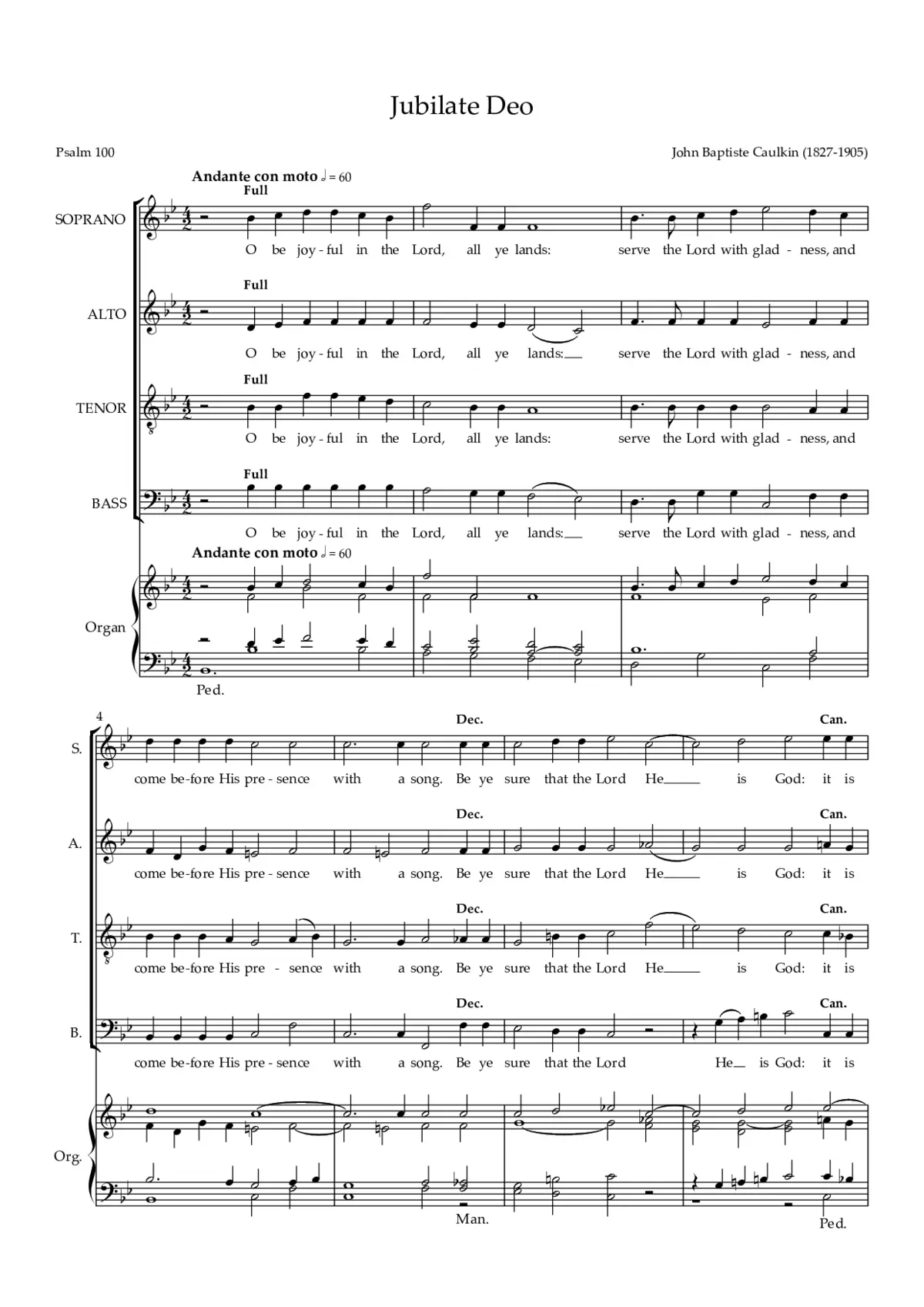 Jubilate Deo in B flat major - Page 1