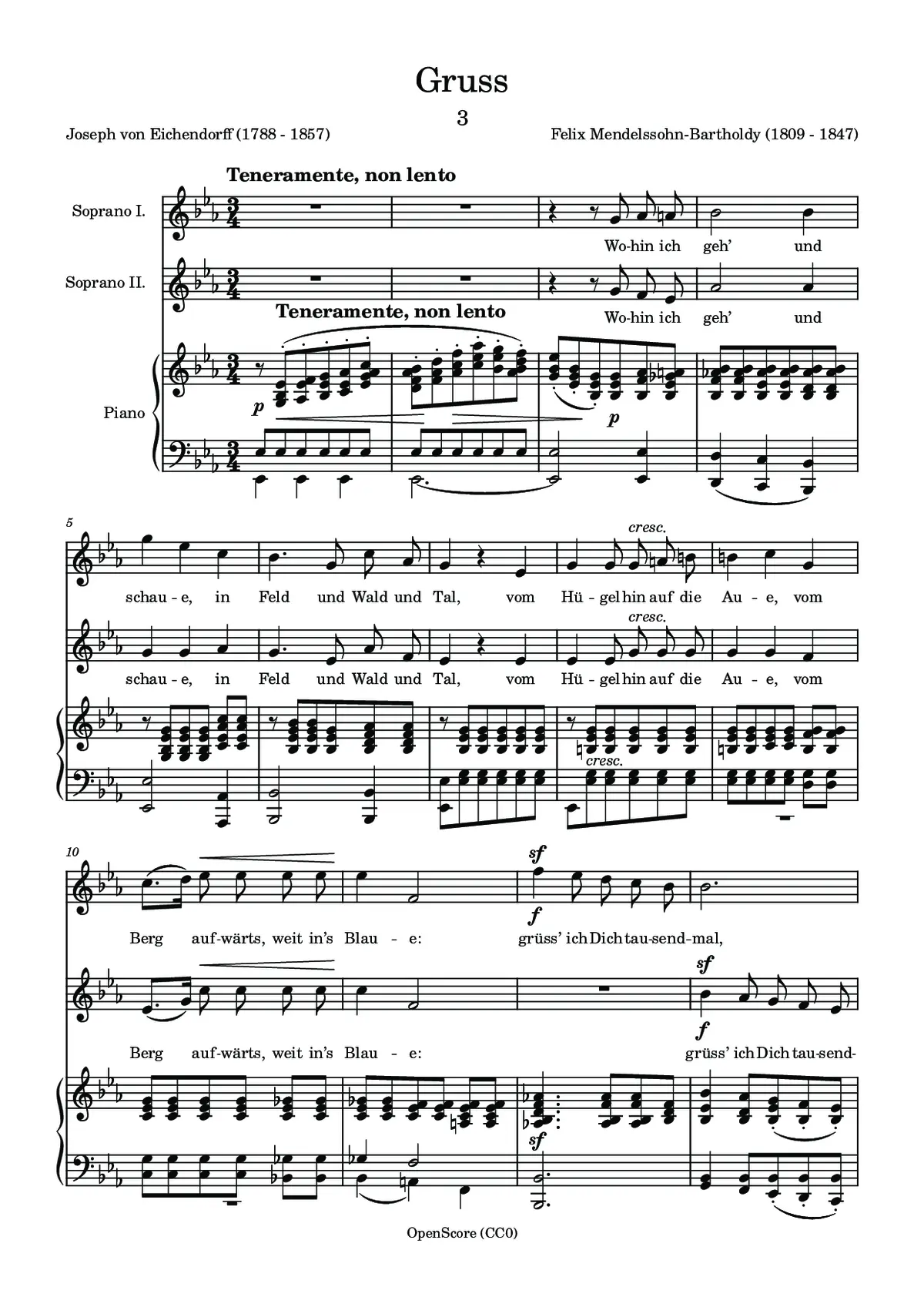 Gruss, MWV J 8 - Page 1