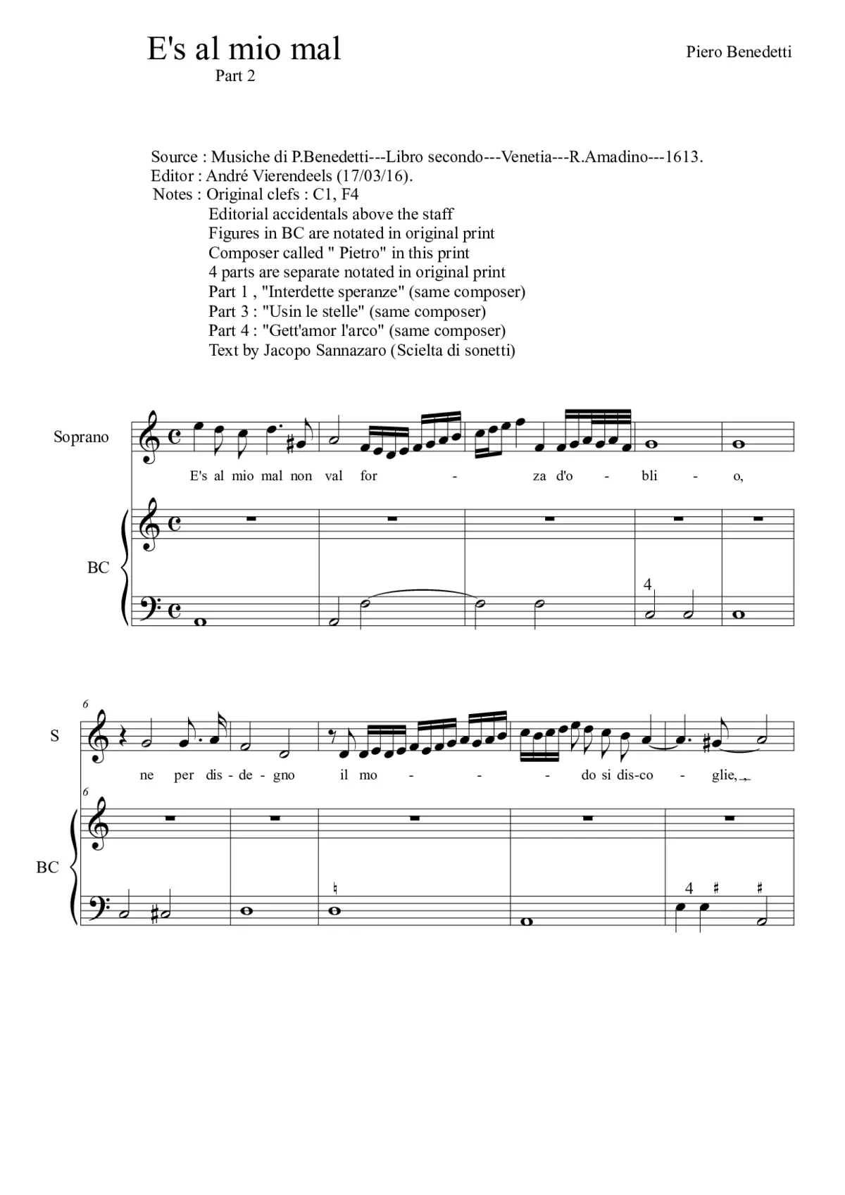 E's al mio mal - Page 1