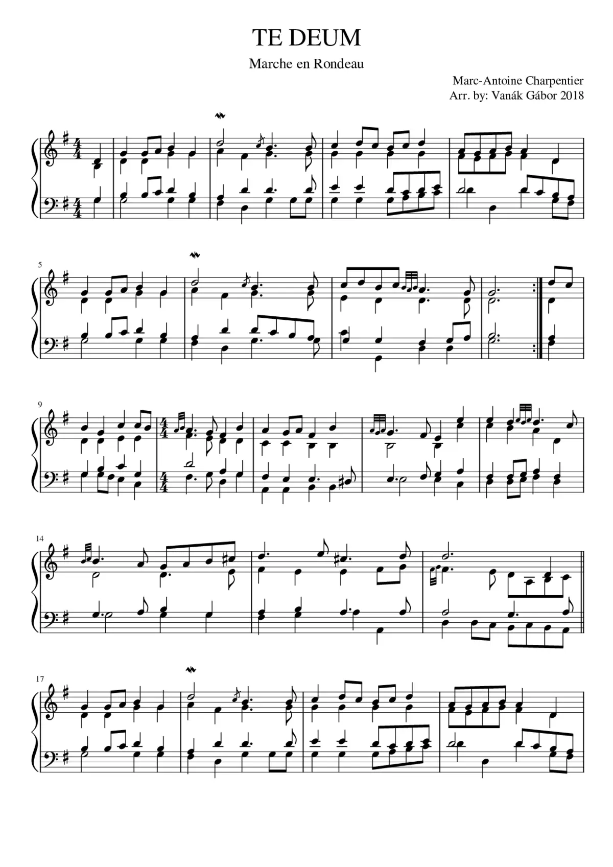 Te Deum H.146 - Marche en Rondeau - Page 1