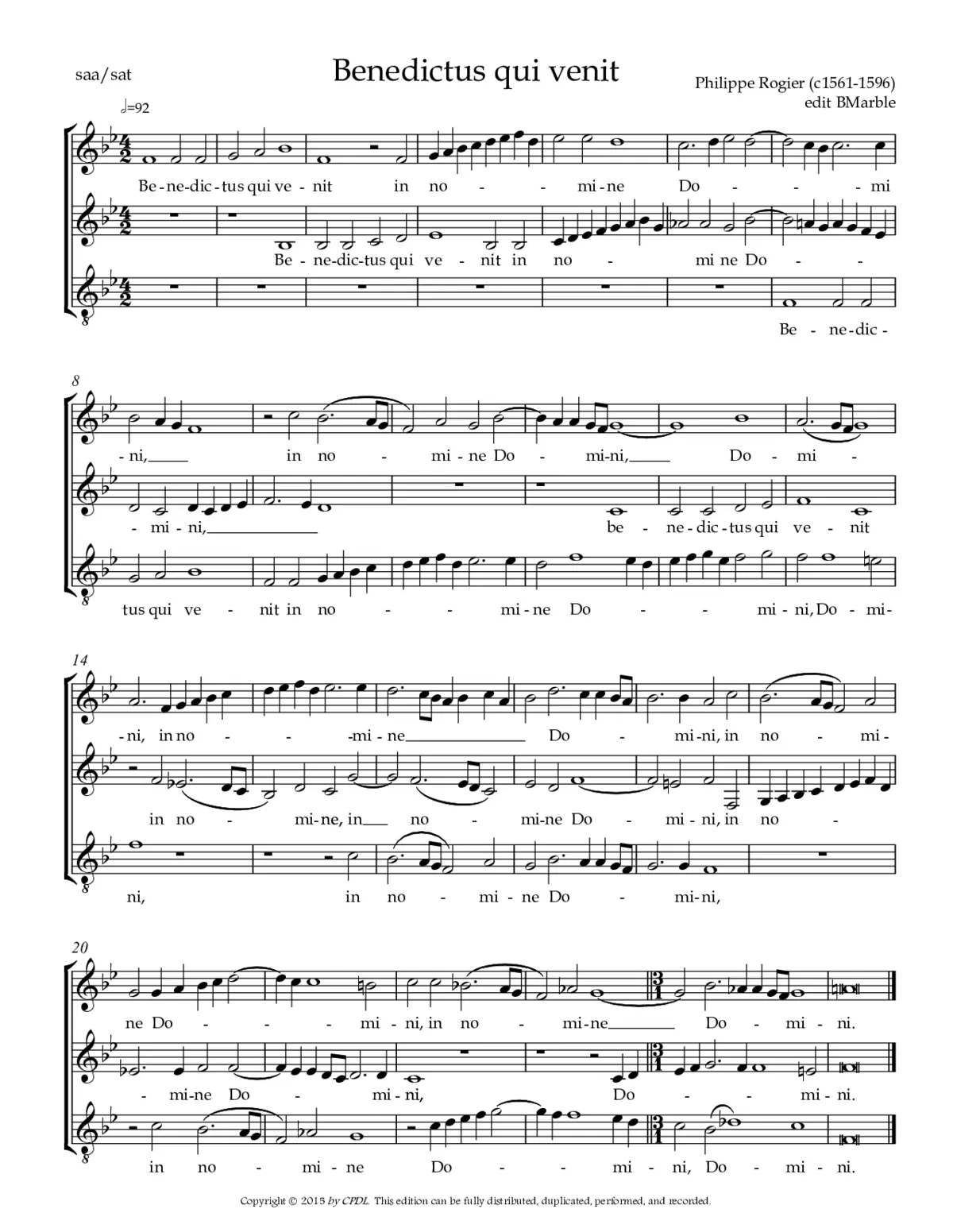 Benedictus qui venit - Page 1