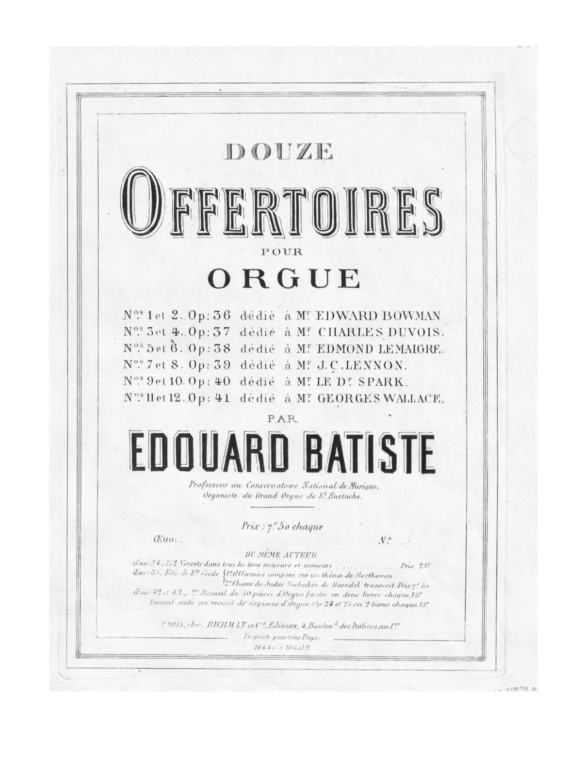 Douze offertoires pour orgue - Page 1