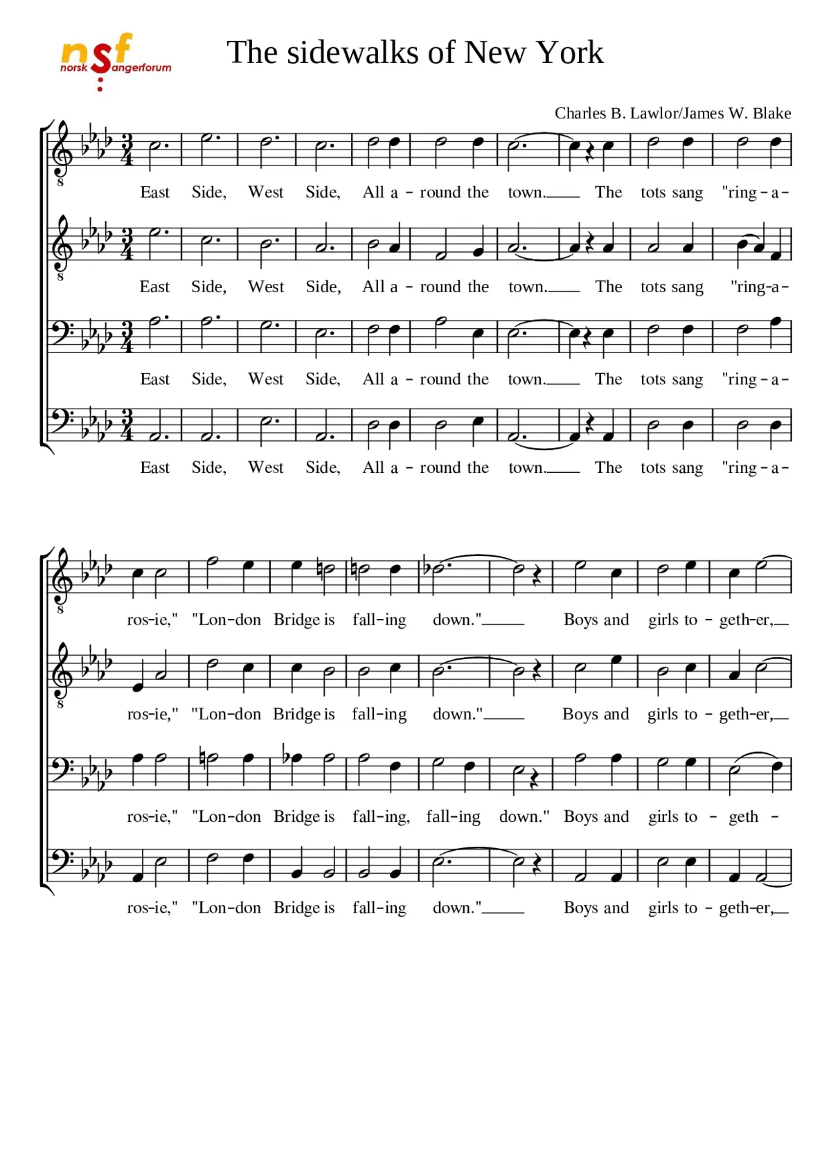 The Sidewalks of New York - Page 1