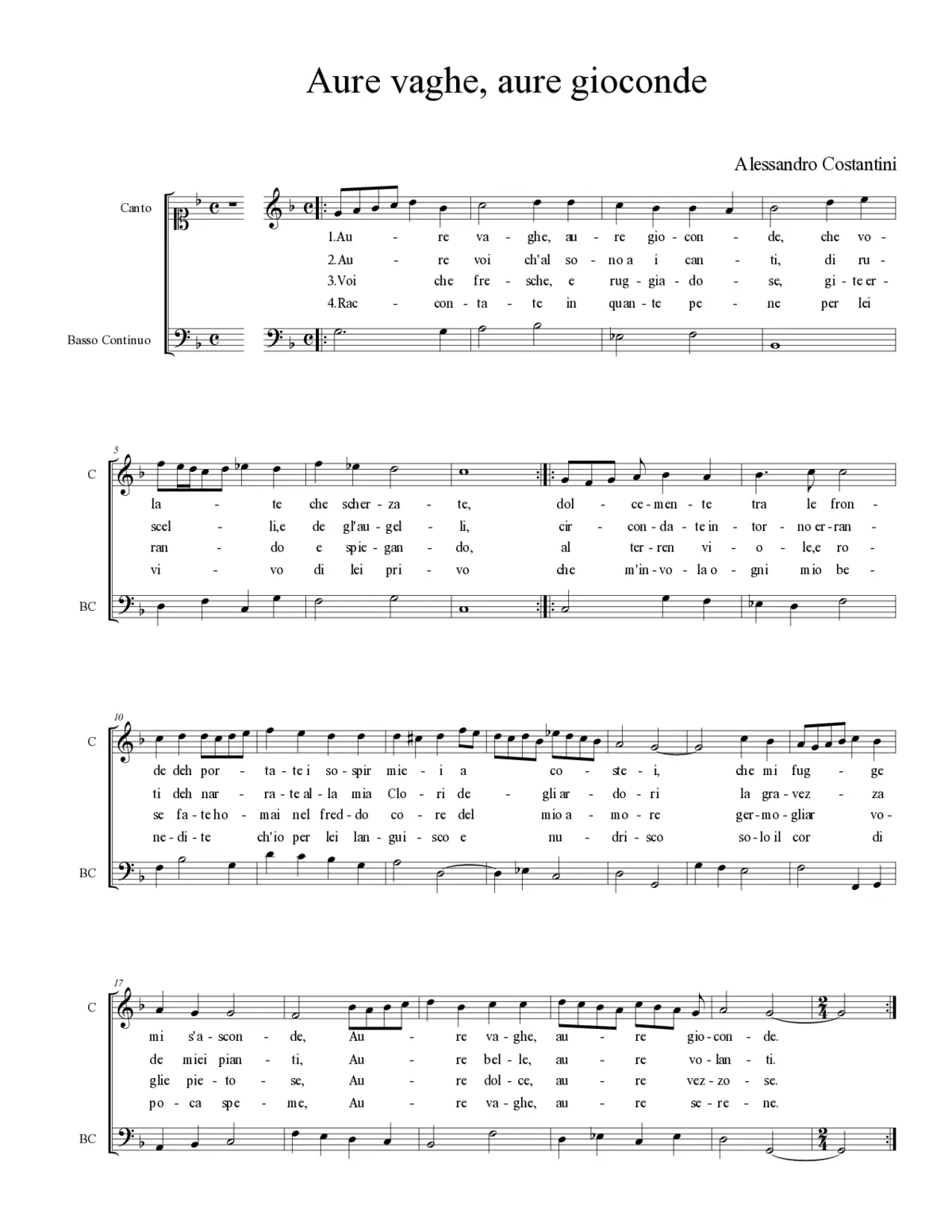 Aure vaghe, aure gioconde - Page 1