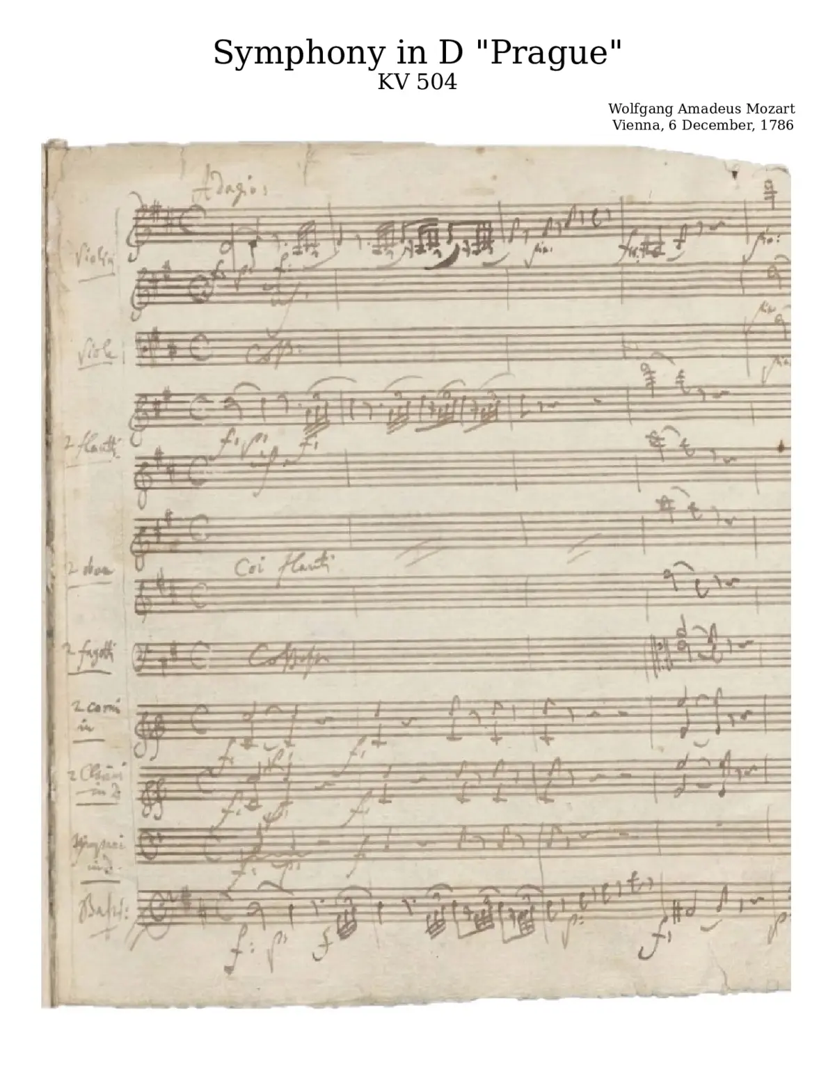 Symphony No.38 in D major K.504 - Page 1