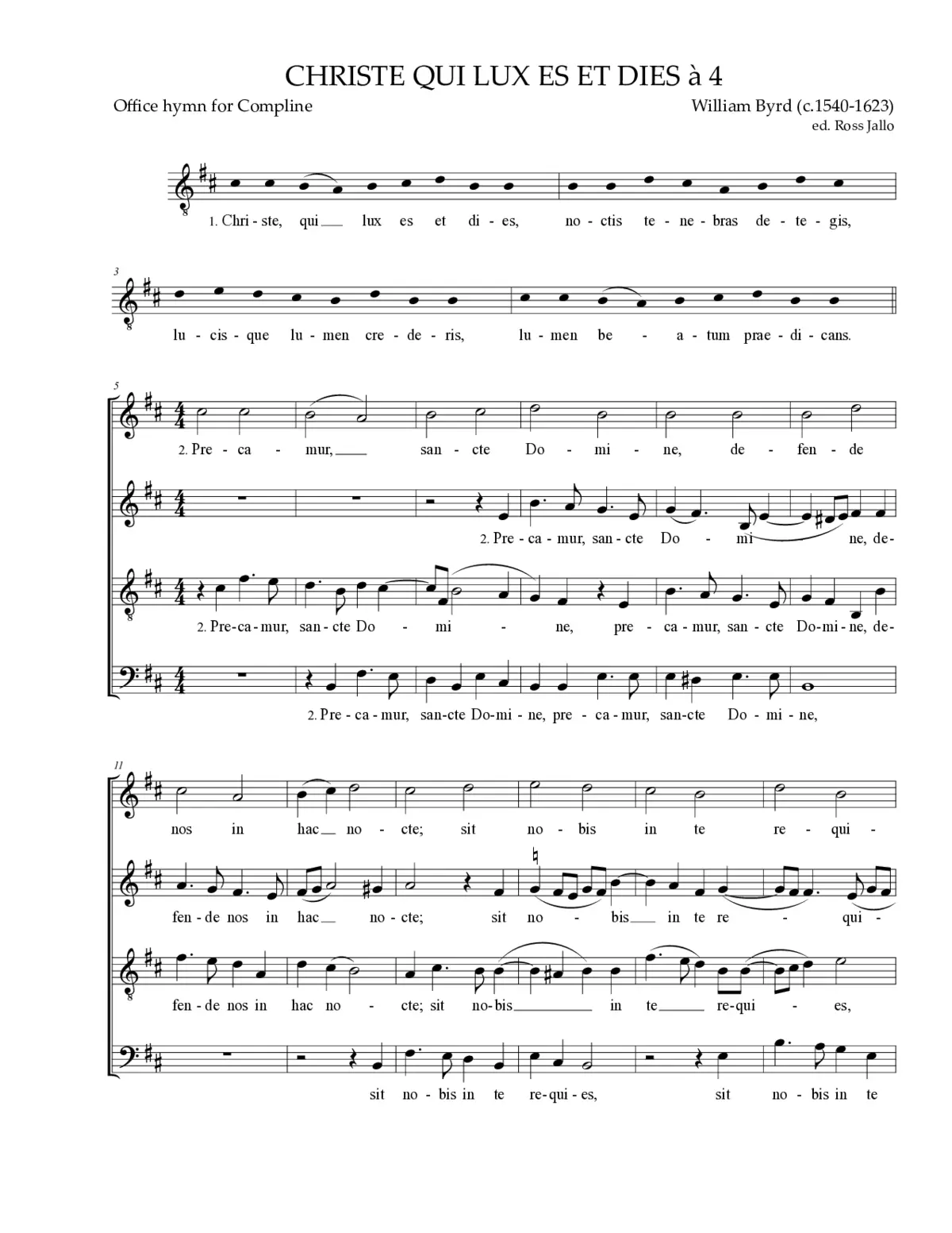 Christe qui lux es et dies a 4 - Page 1