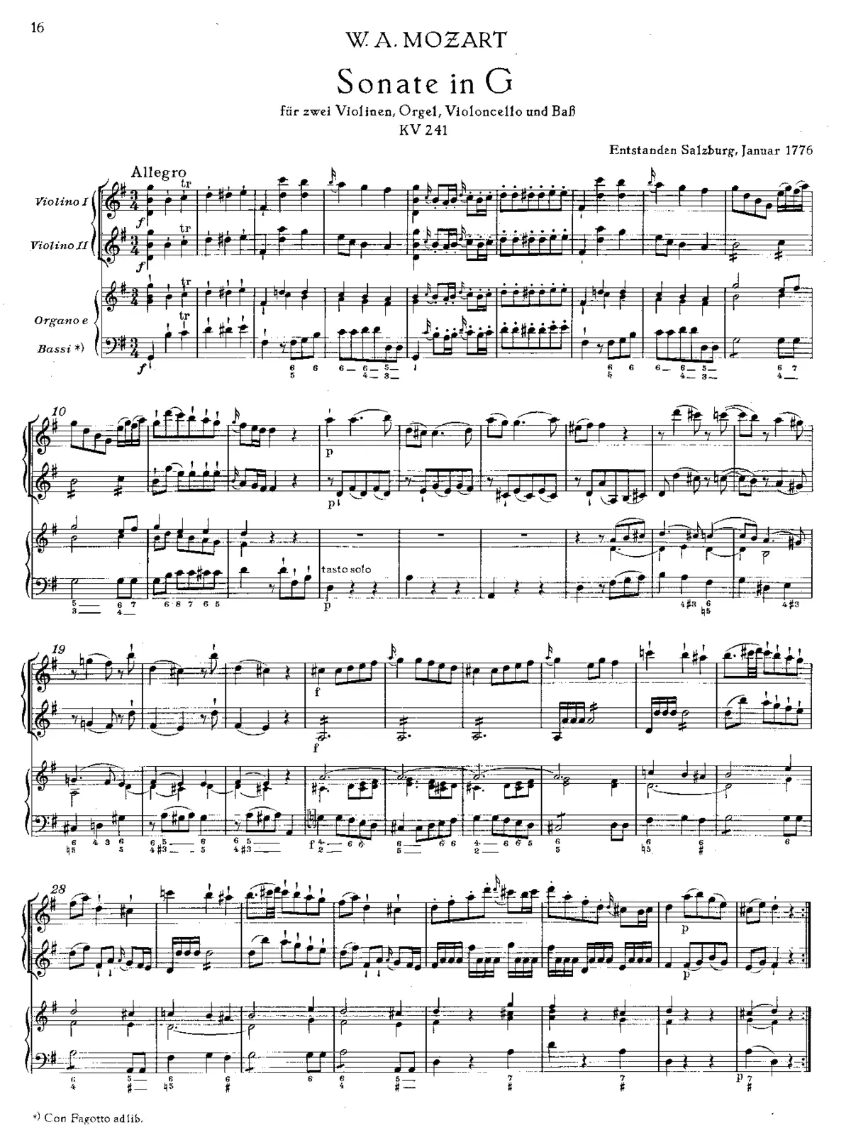 Church Sonata in G major - Page 1