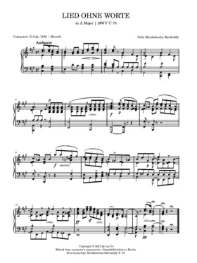 Andante in A Major, MWV U 76