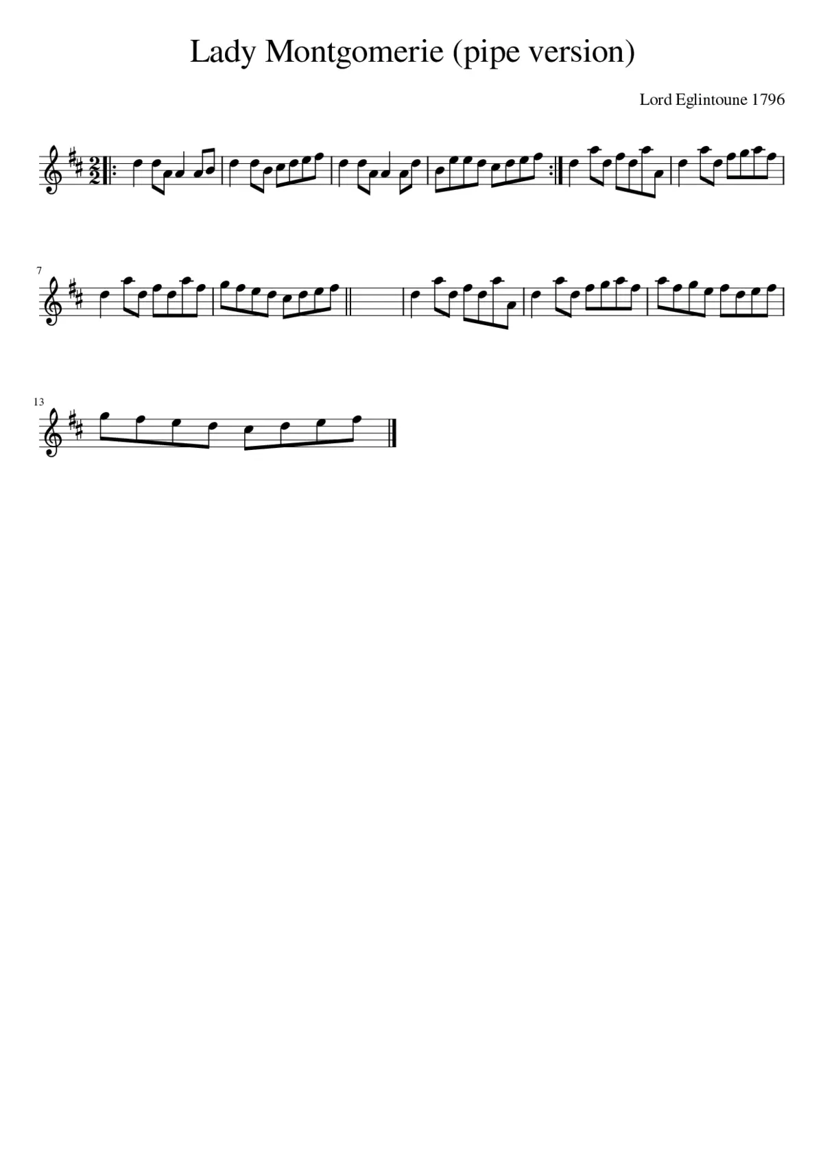 Lady Montgomerie (pipe version) - Page 1