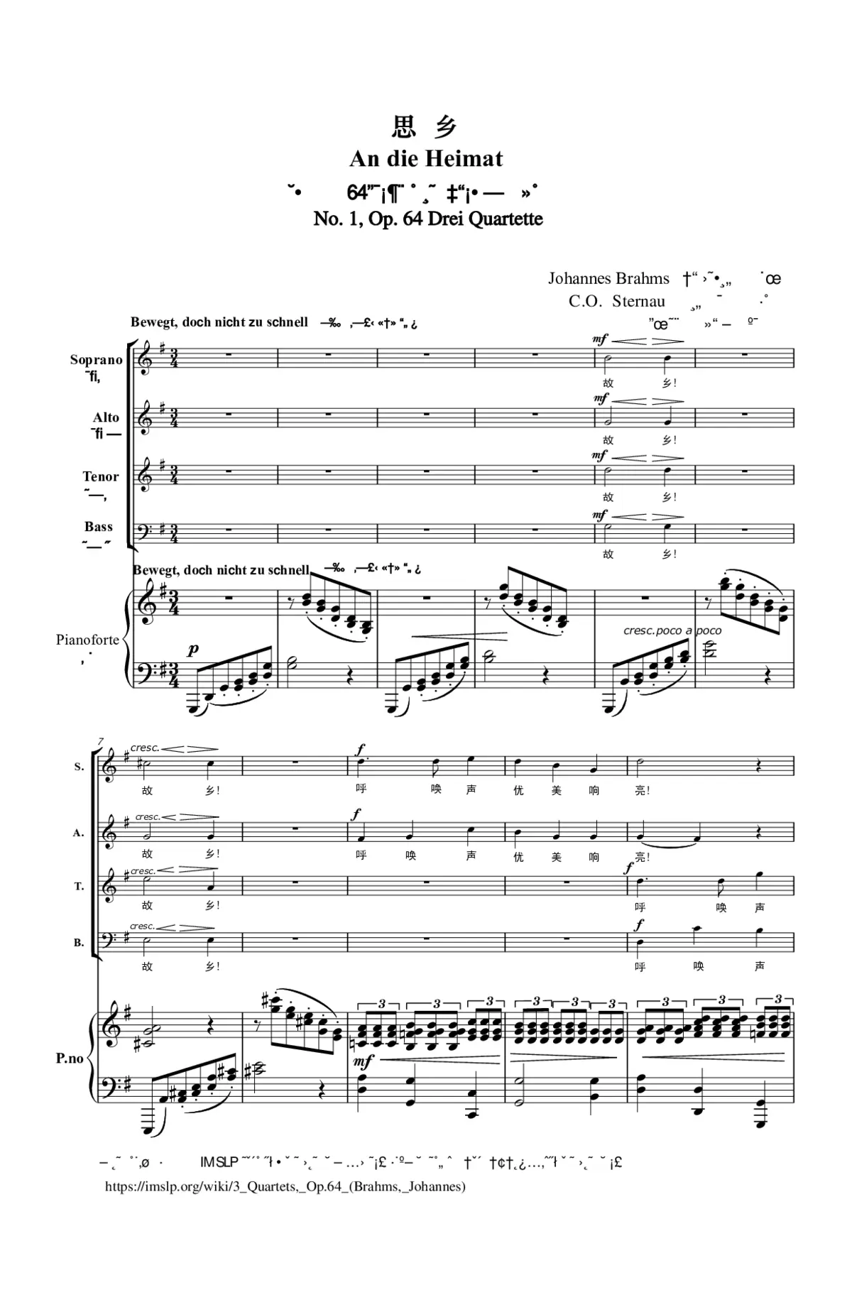 An die Heimat, Op. 64, No. 1 - Page 1
