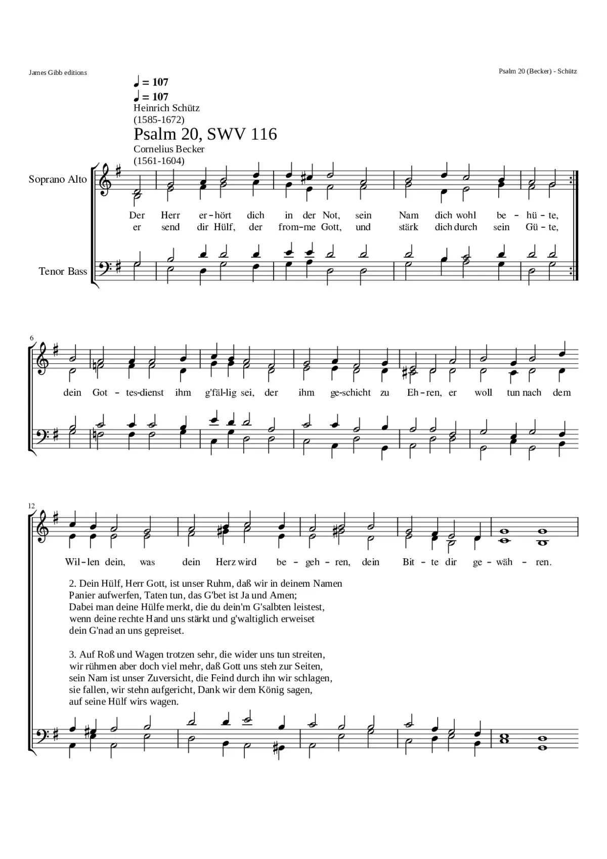 Der Herr erhör dich in der Not SWV 116 - Page 1
