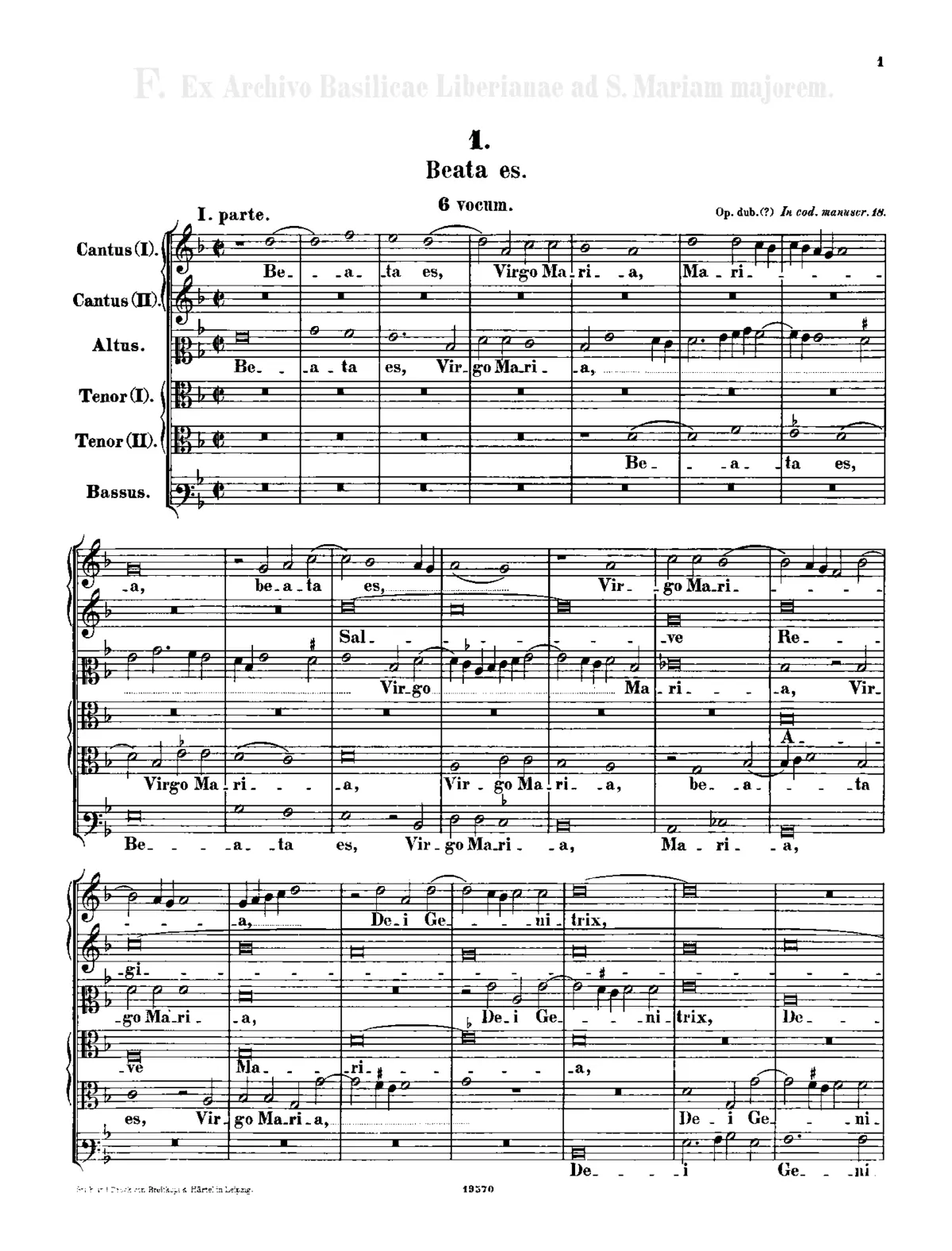 Beata es Virgo Maria - Page 1