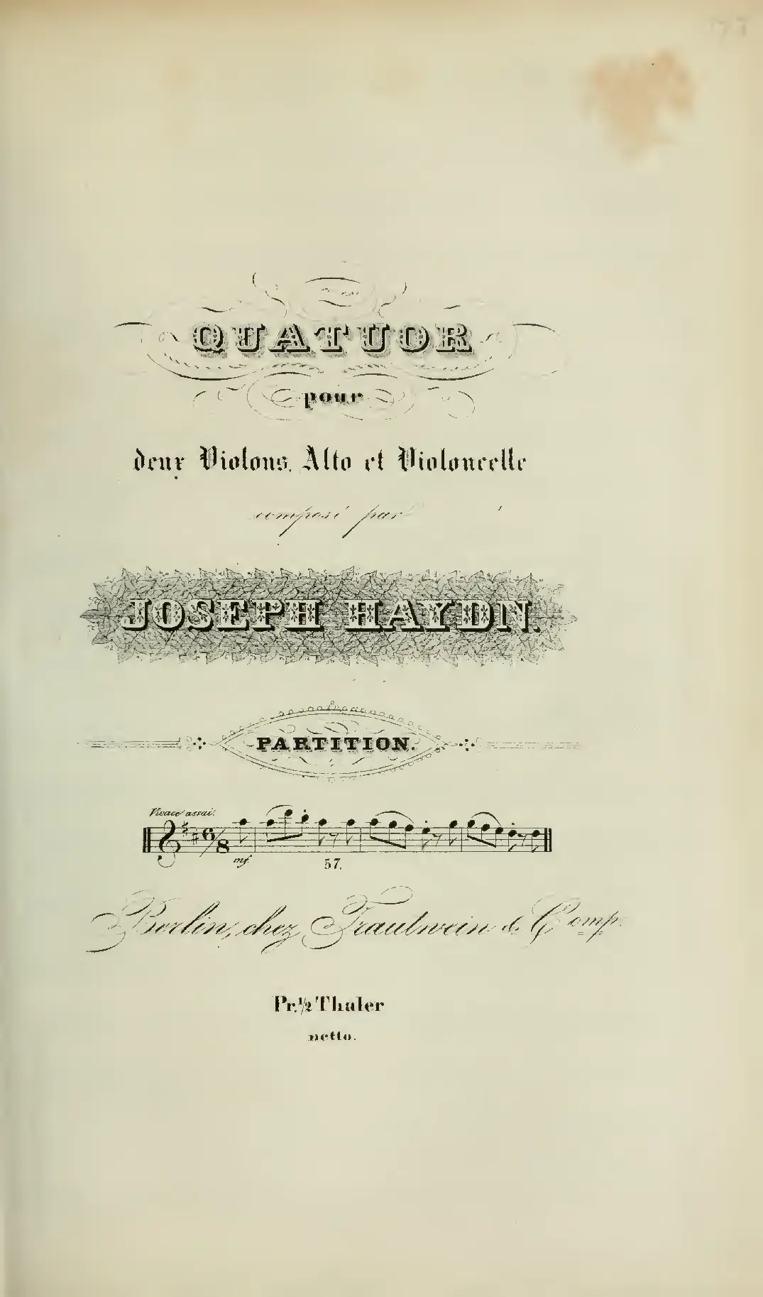 String Quartet in D major - Page 1
