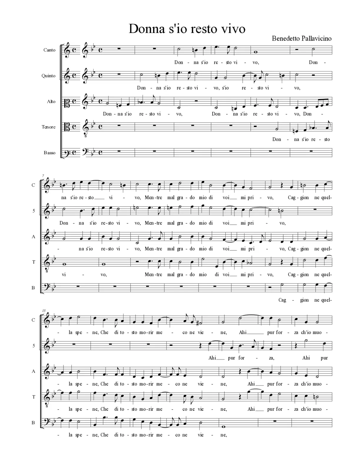 Donna s'io resto vivo - Page 1