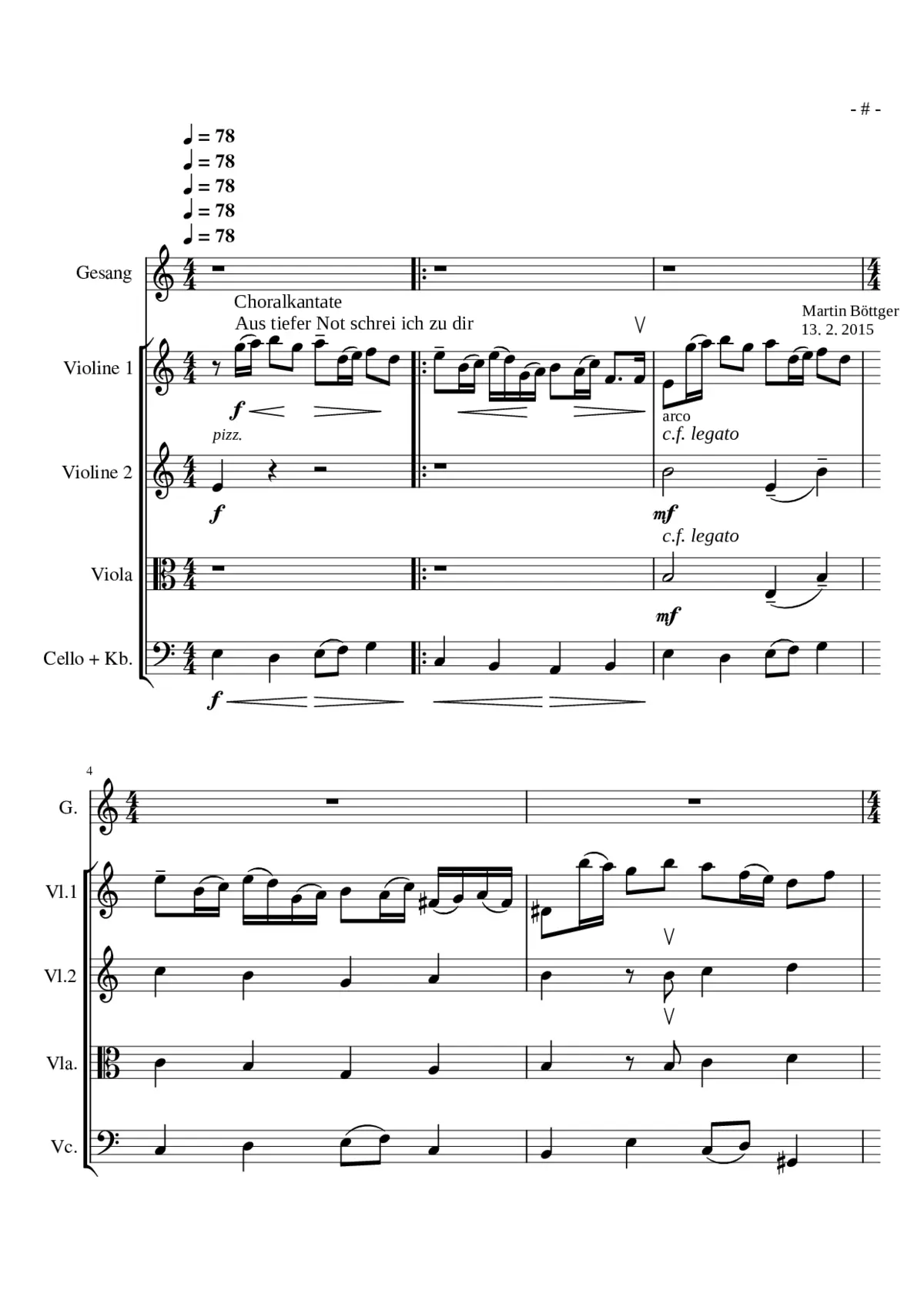 Aus tiefer Not schrei ich zu dir - Page 1