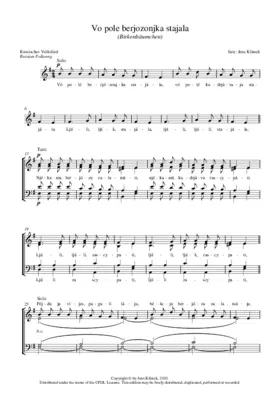 Vo pole berjozonjka stajala (Birkenbäumchen)