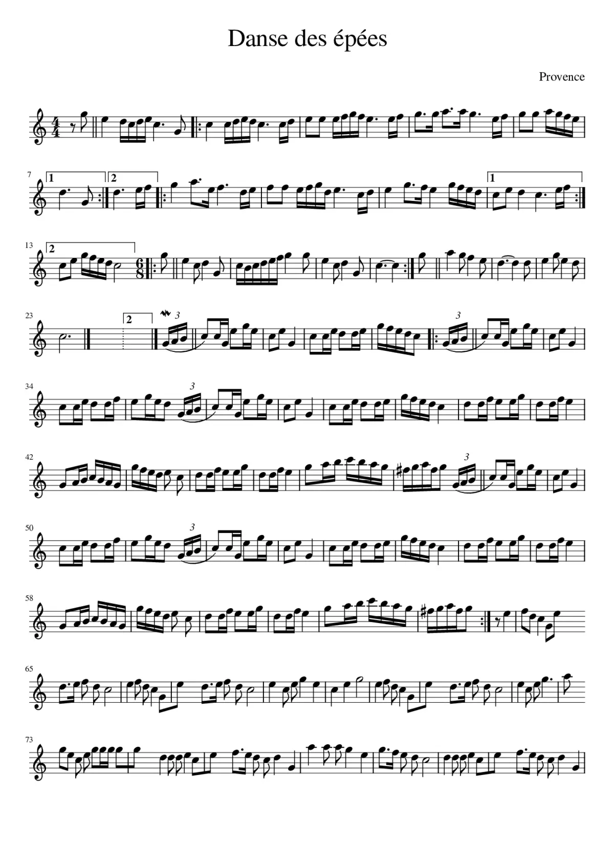Danse des épées - Page 1