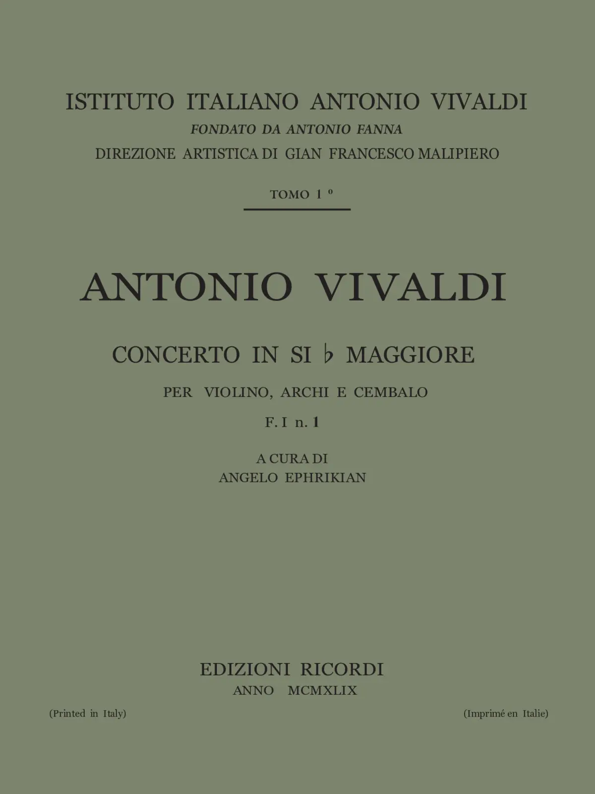 Violin Concerto in B-flat major, RV 367 - Page 1