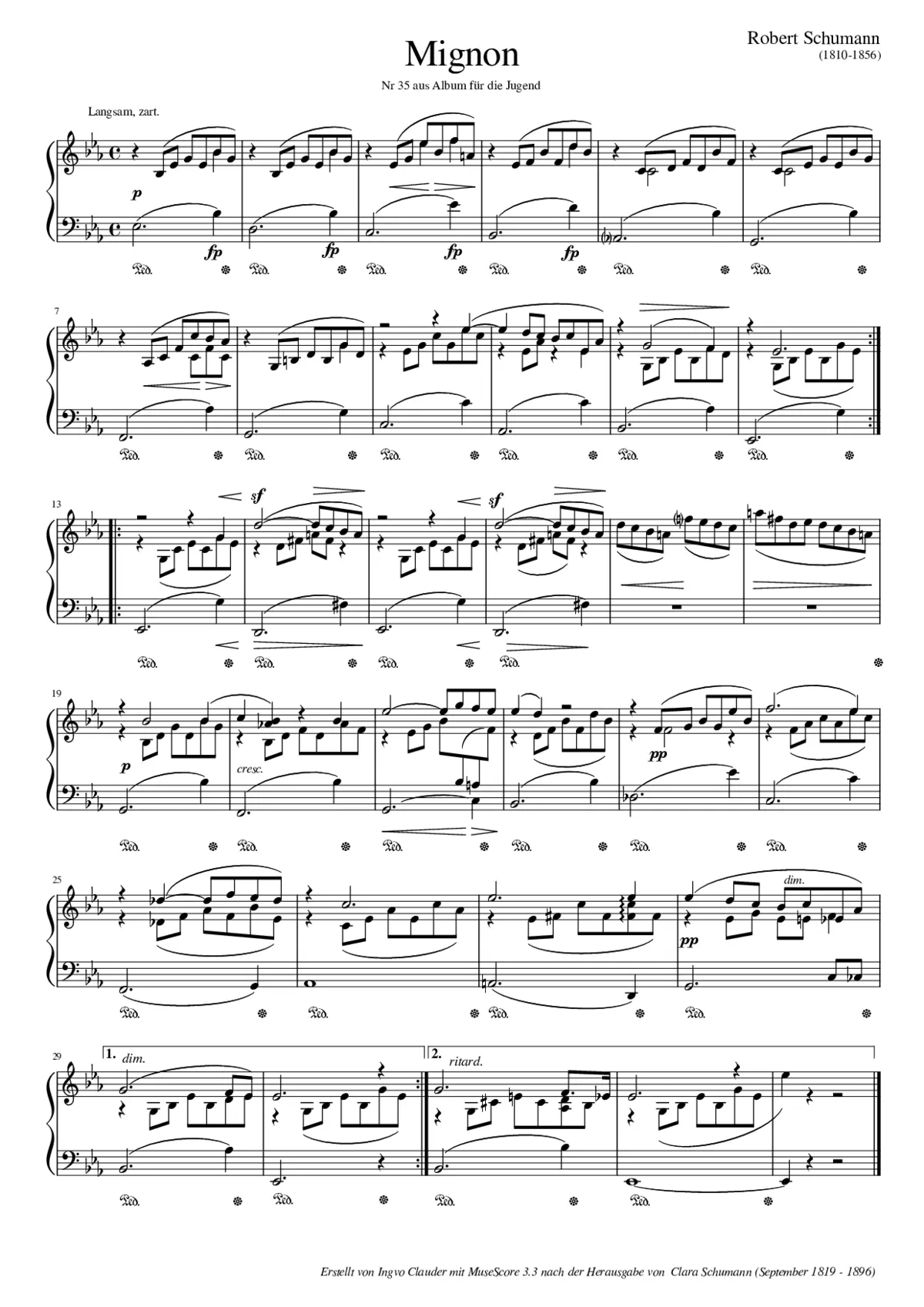 Robert-Schumann-Album-fuer-die-Jugend-Nr-35-Mignon - Page 1