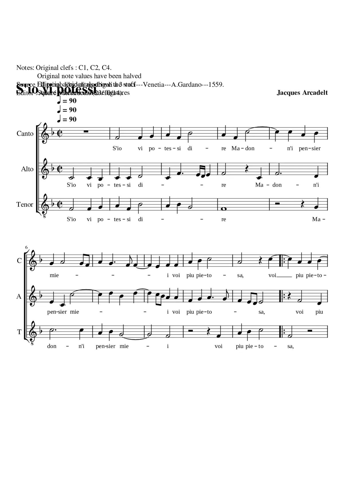 S'io vo potessi dire - Page 1