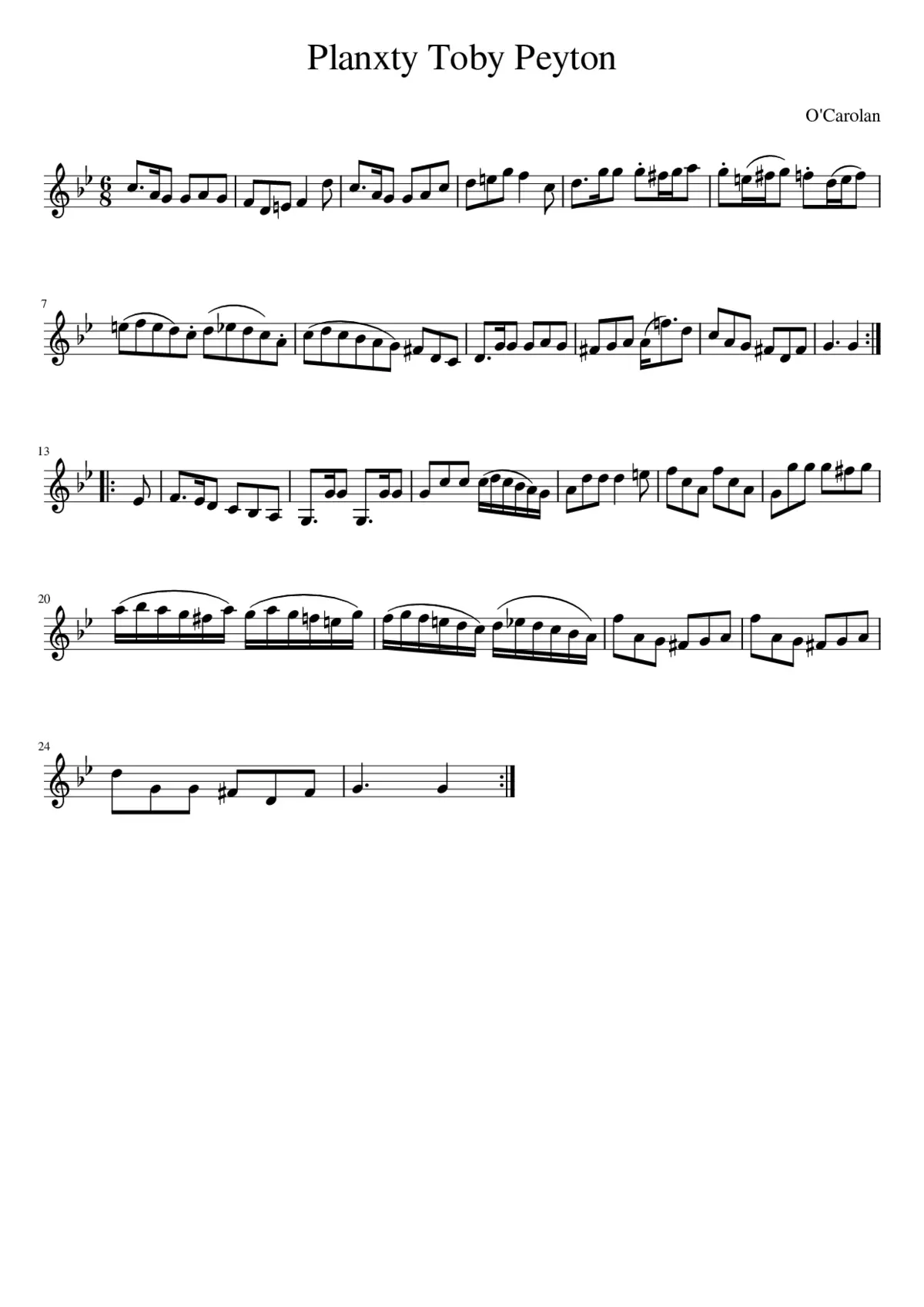 Planxty Toby Peyton - Page 1