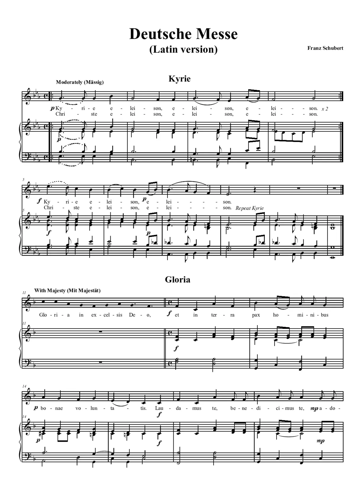 Deutsche Messe (Latin unison version) - Page 1