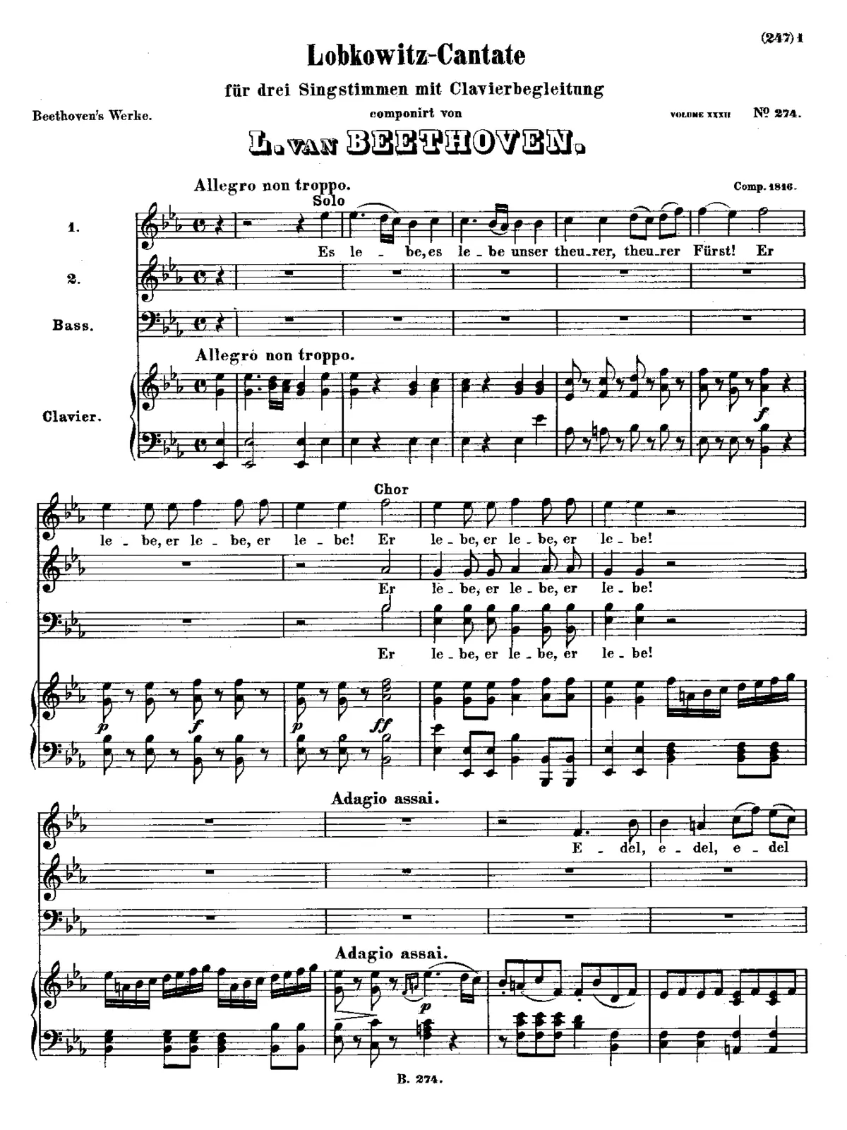 Lobkowitz-Cantate, WoO 106 - Page 1