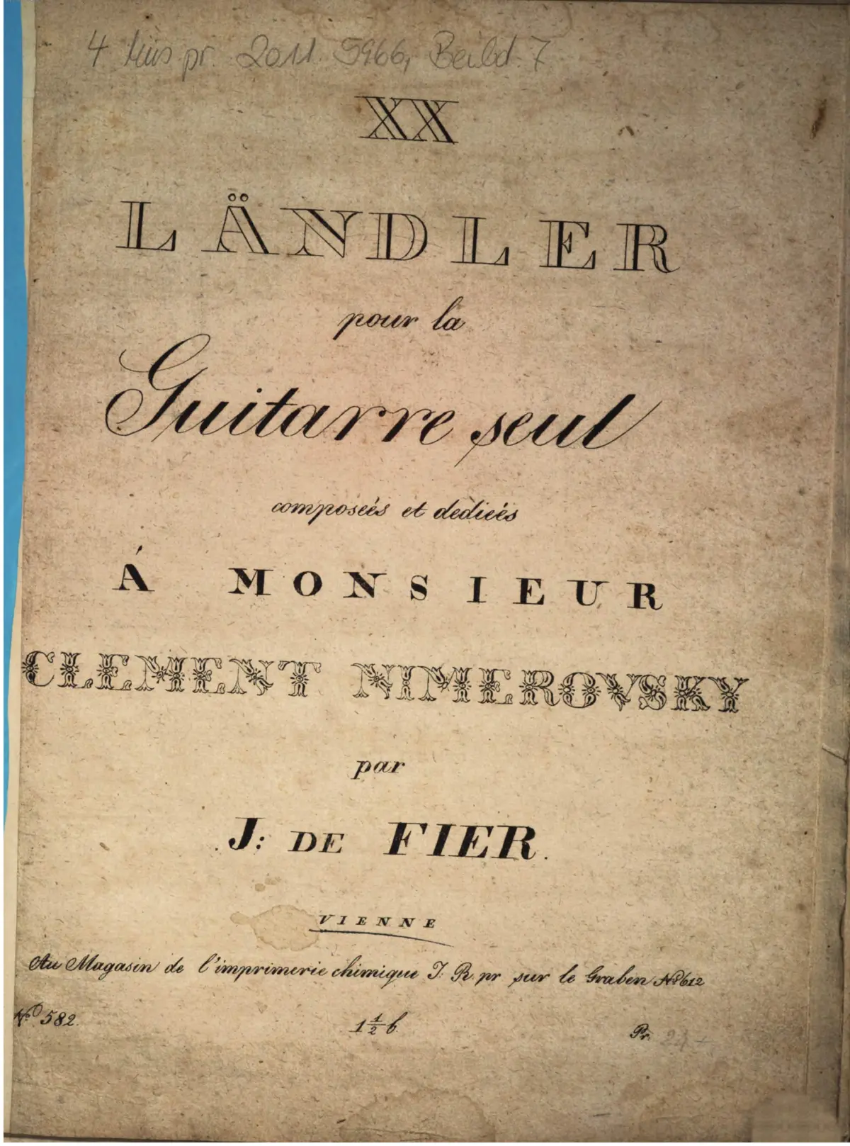 20 Ländler pour la Guitarre seul - Page 1