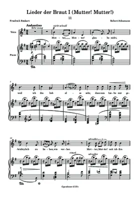 Lieder der Braut I (Mutter! Mutter!)