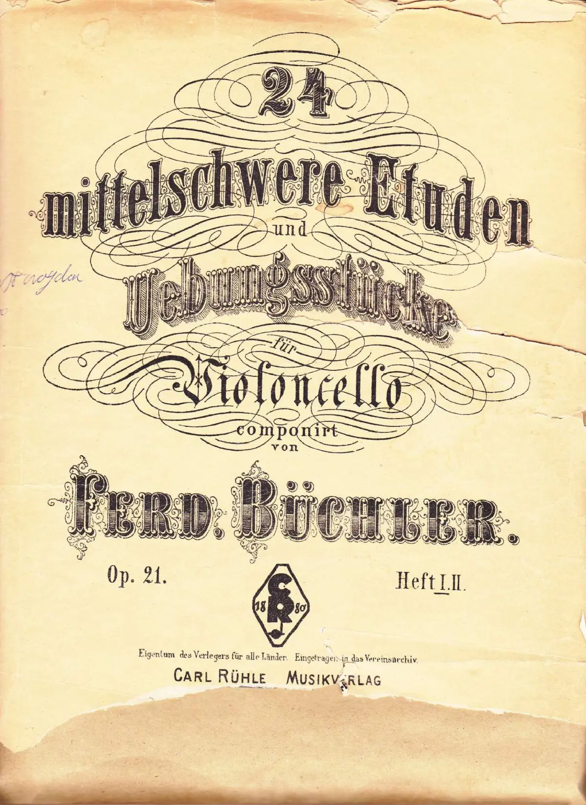 24 Mittelschwere Etüden und Übungsstücke für Violoncello - Page 1