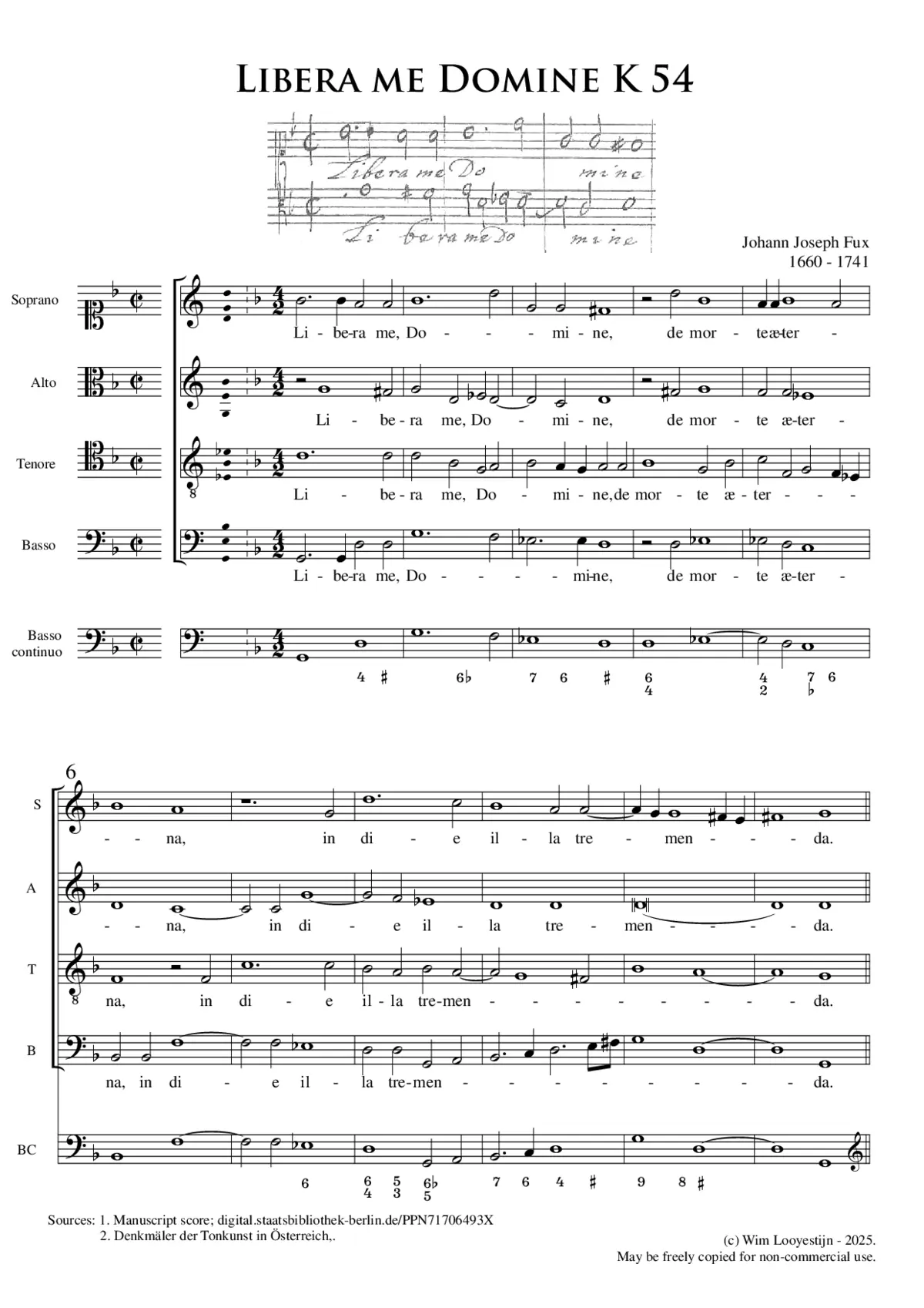 Libera me, K54 - Page 1