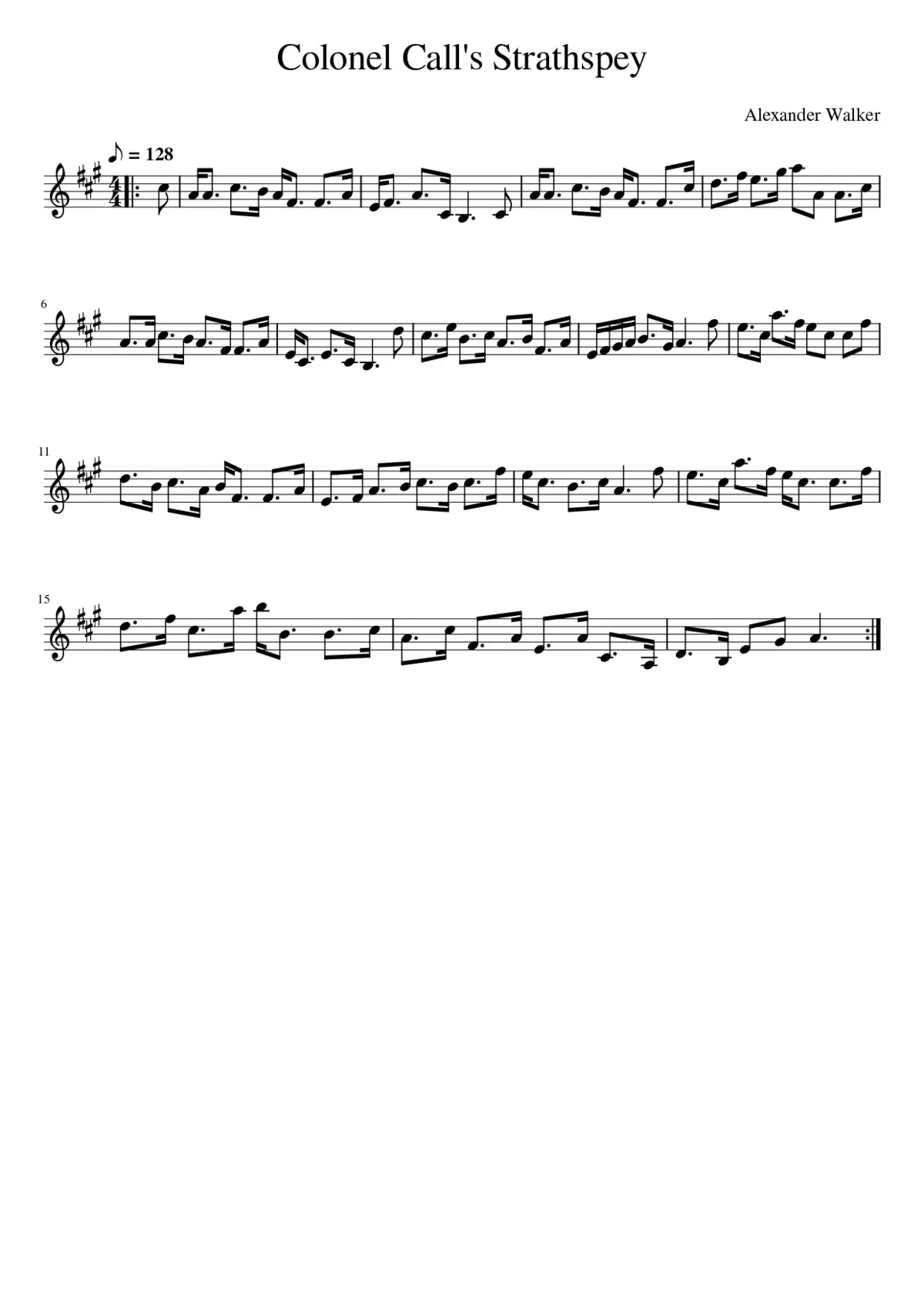 Colonel Call's Strathspey - Page 1