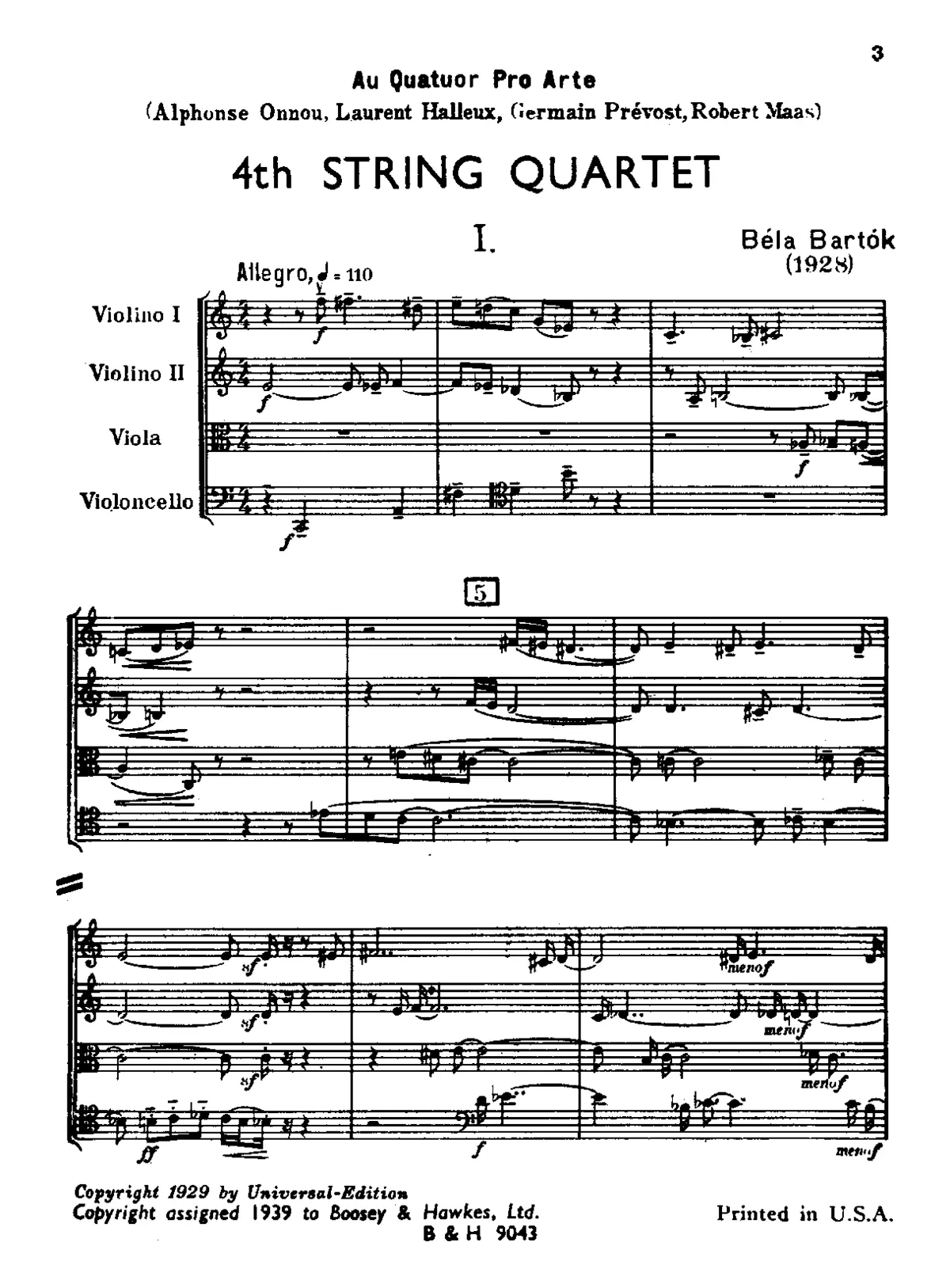 String Quartet No.4 - Page 1