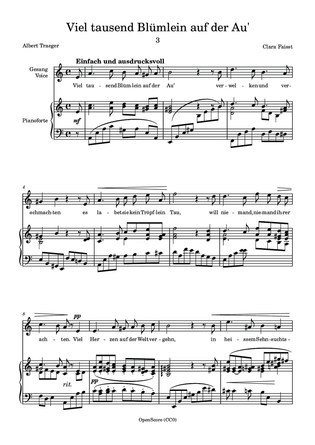 Viel tausend Blümlein auf der Au’ - Page 1