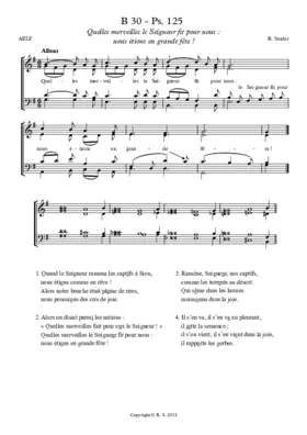 B 30 : Psaume et Acclamation : Quelles merveilles le Seigneur fit pour nous