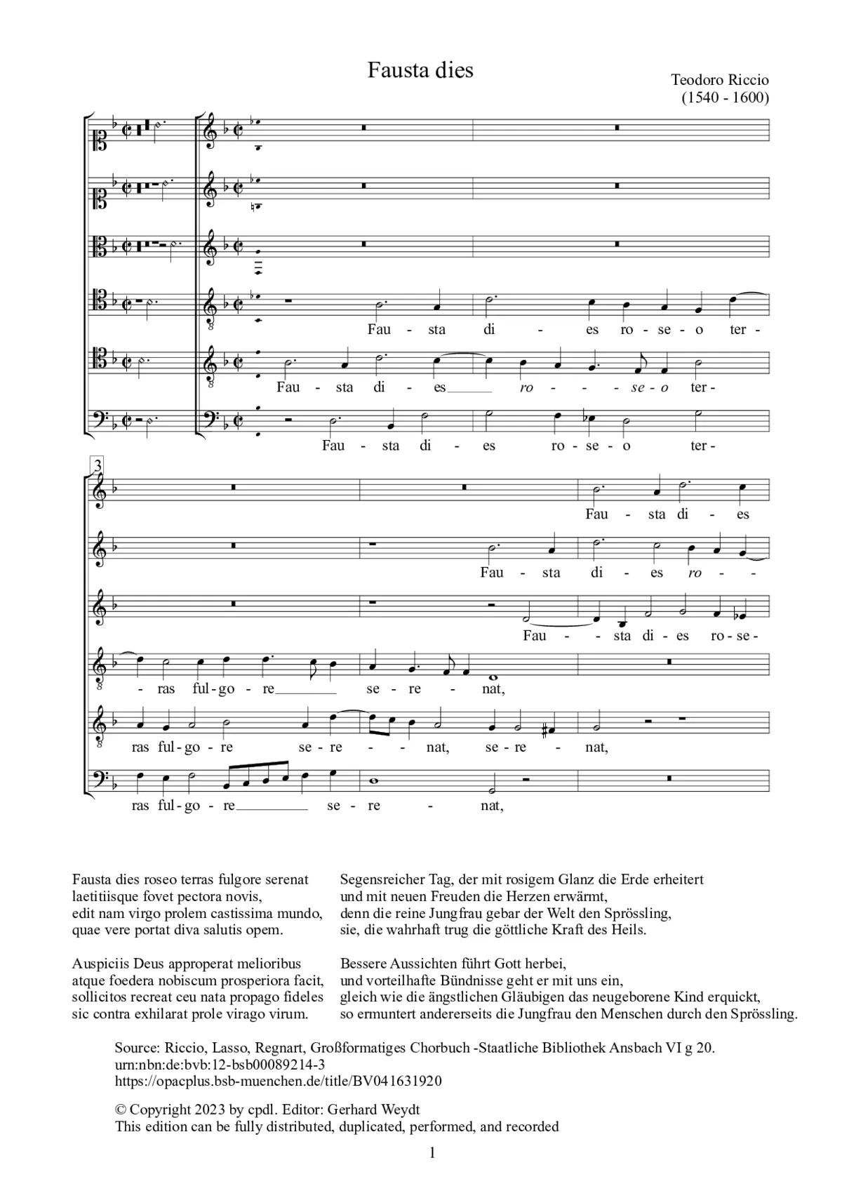 Fausta dies - Page 1