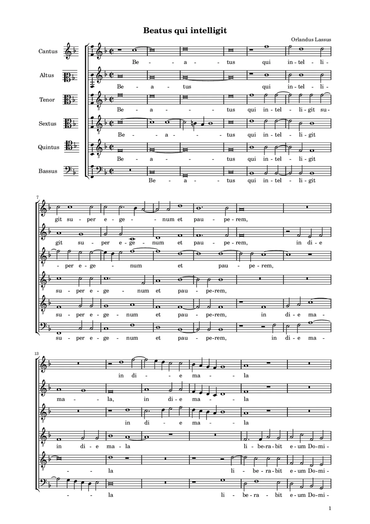 Beatus qui intelligit - Page 1