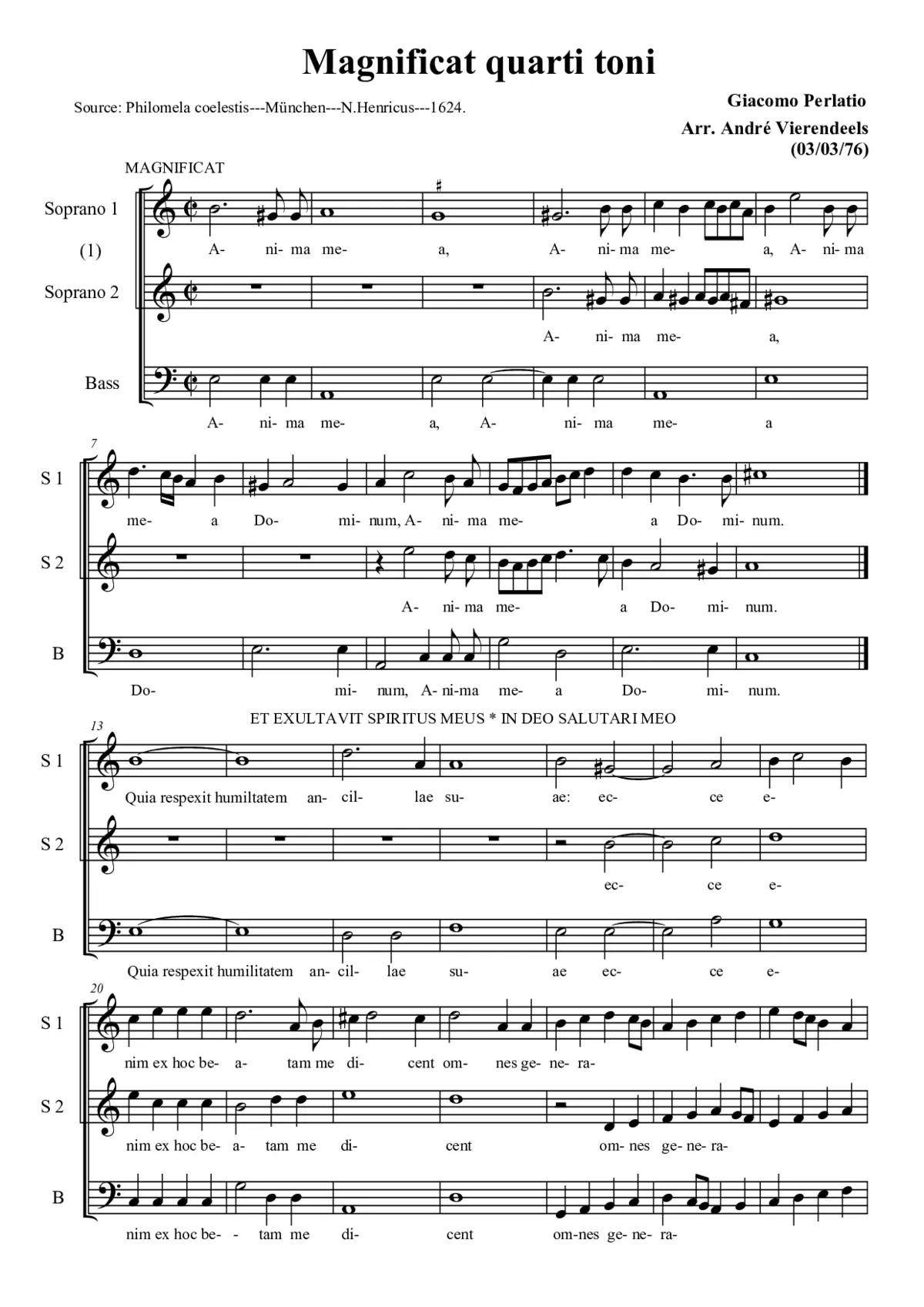 Magnificat IV toni - Page 1