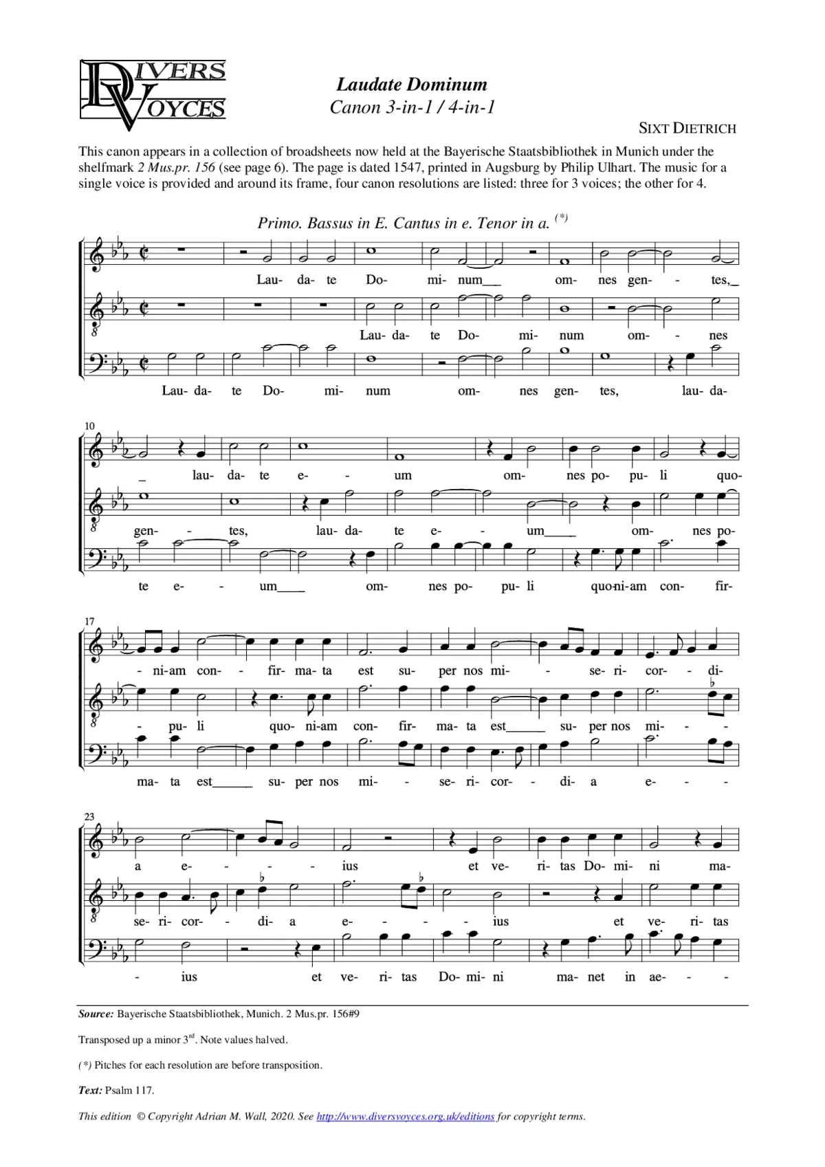 Laudate Dominum (canon) - Page 1