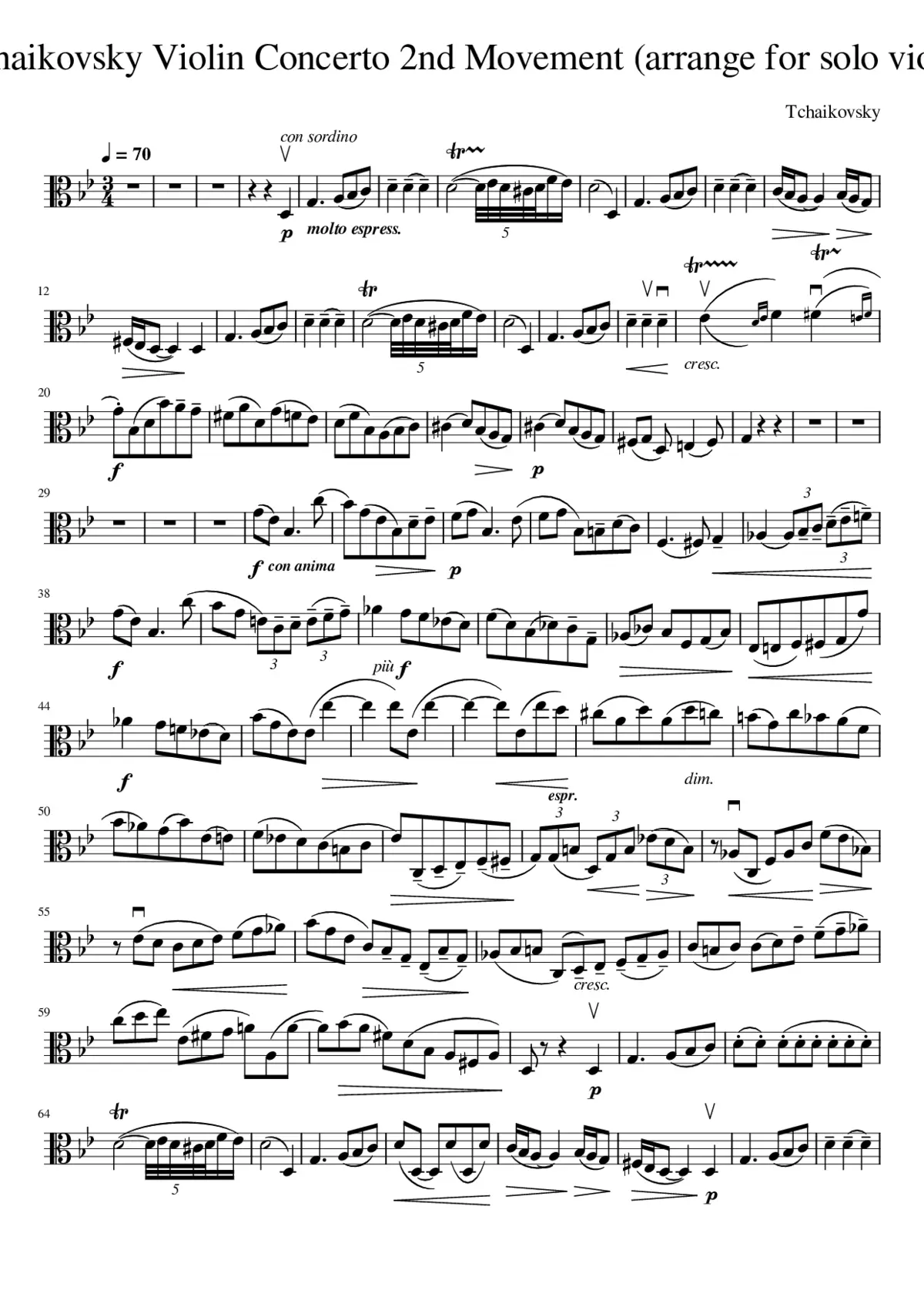 Tchaikovsky Violin Concerto - Page 1