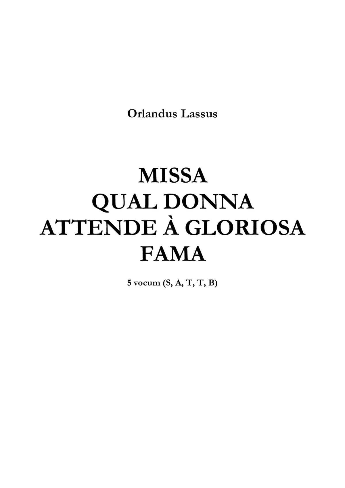Missa Qual Donna - Page 1