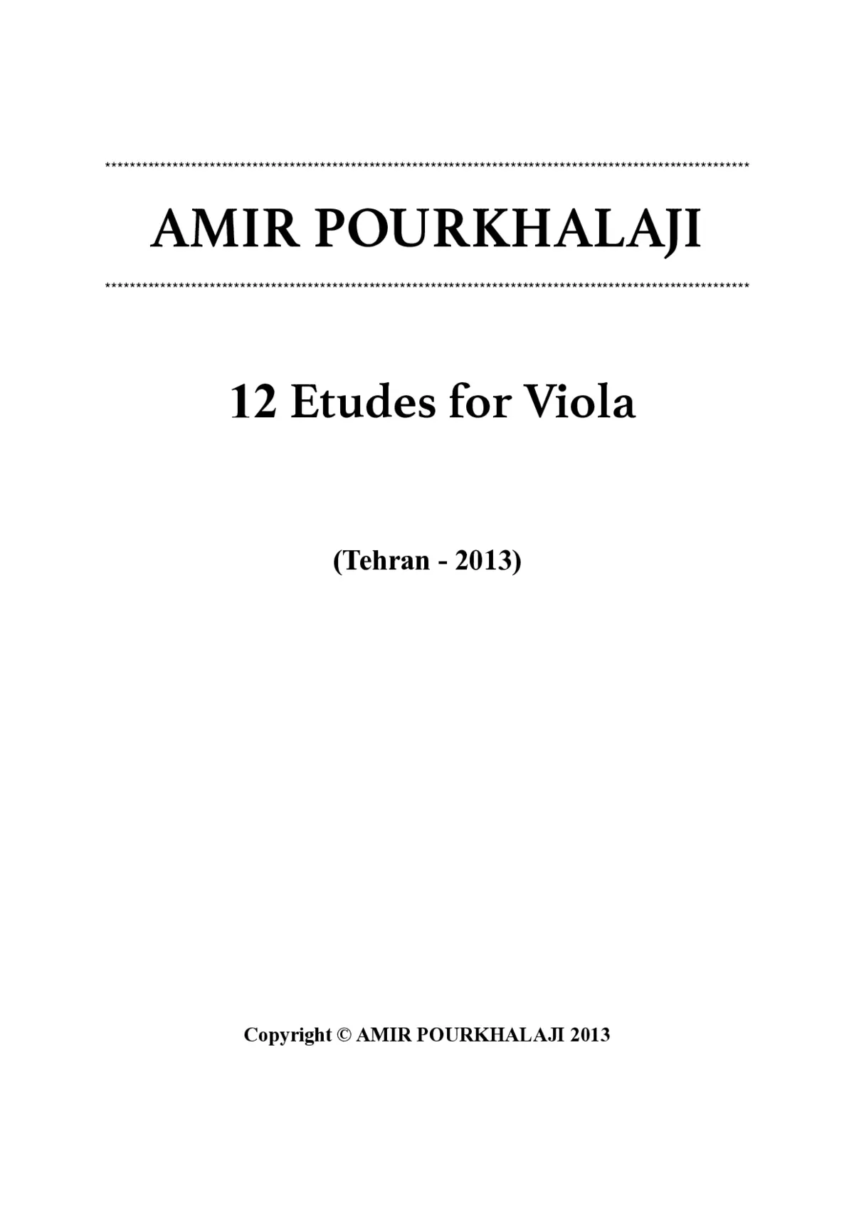 12 Etudes for Viola - Page 1