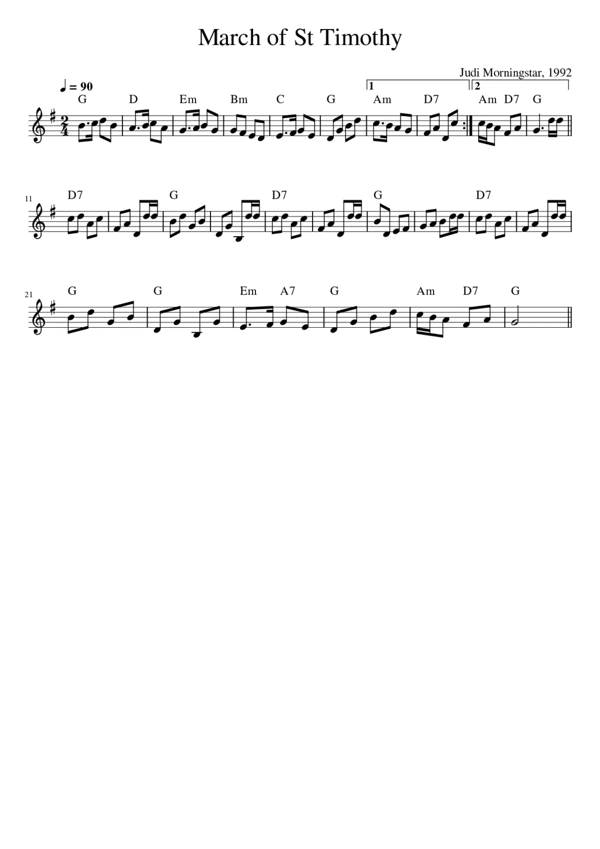 March of St Timothy - Page 1