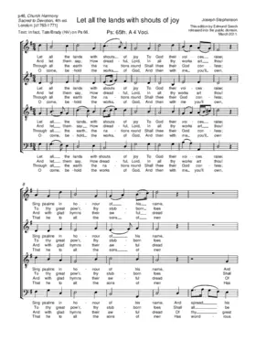 Let all the lands with shouts of joy