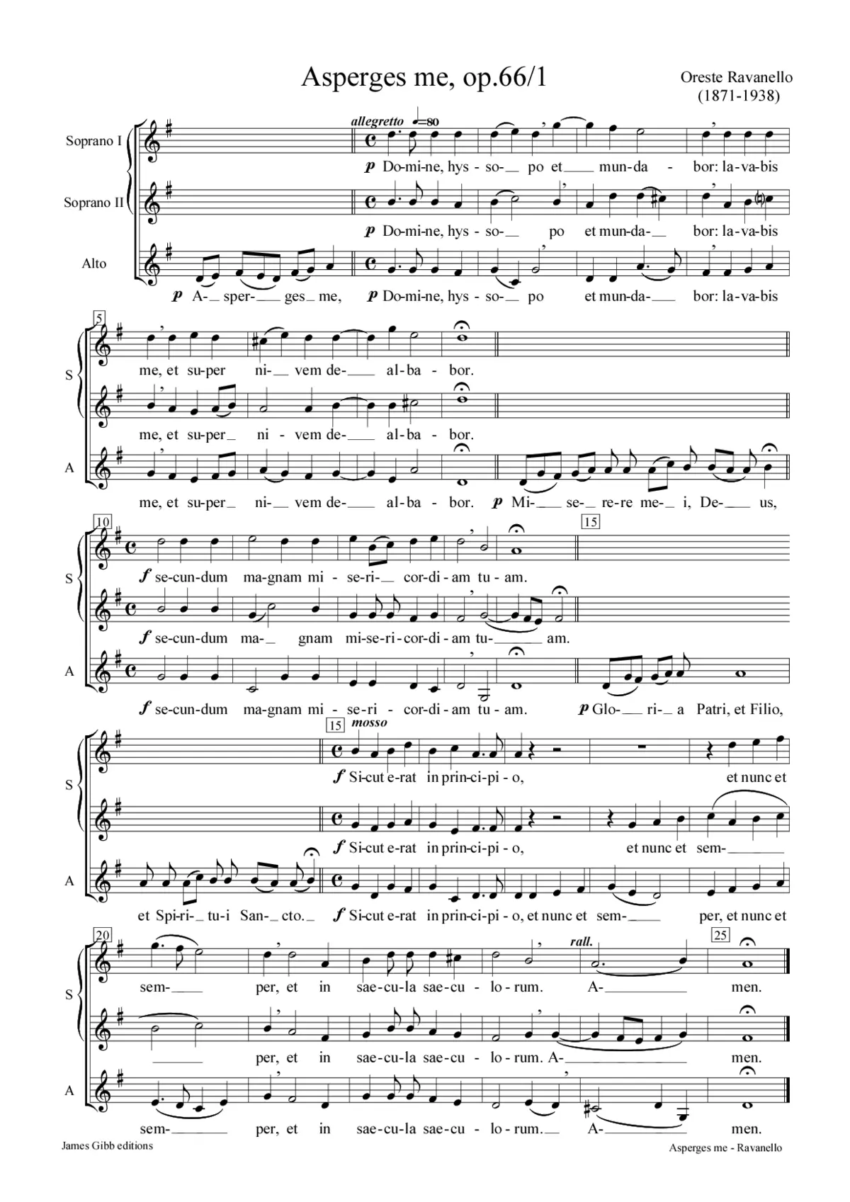 Asperges me, op. 66/1 - Page 1