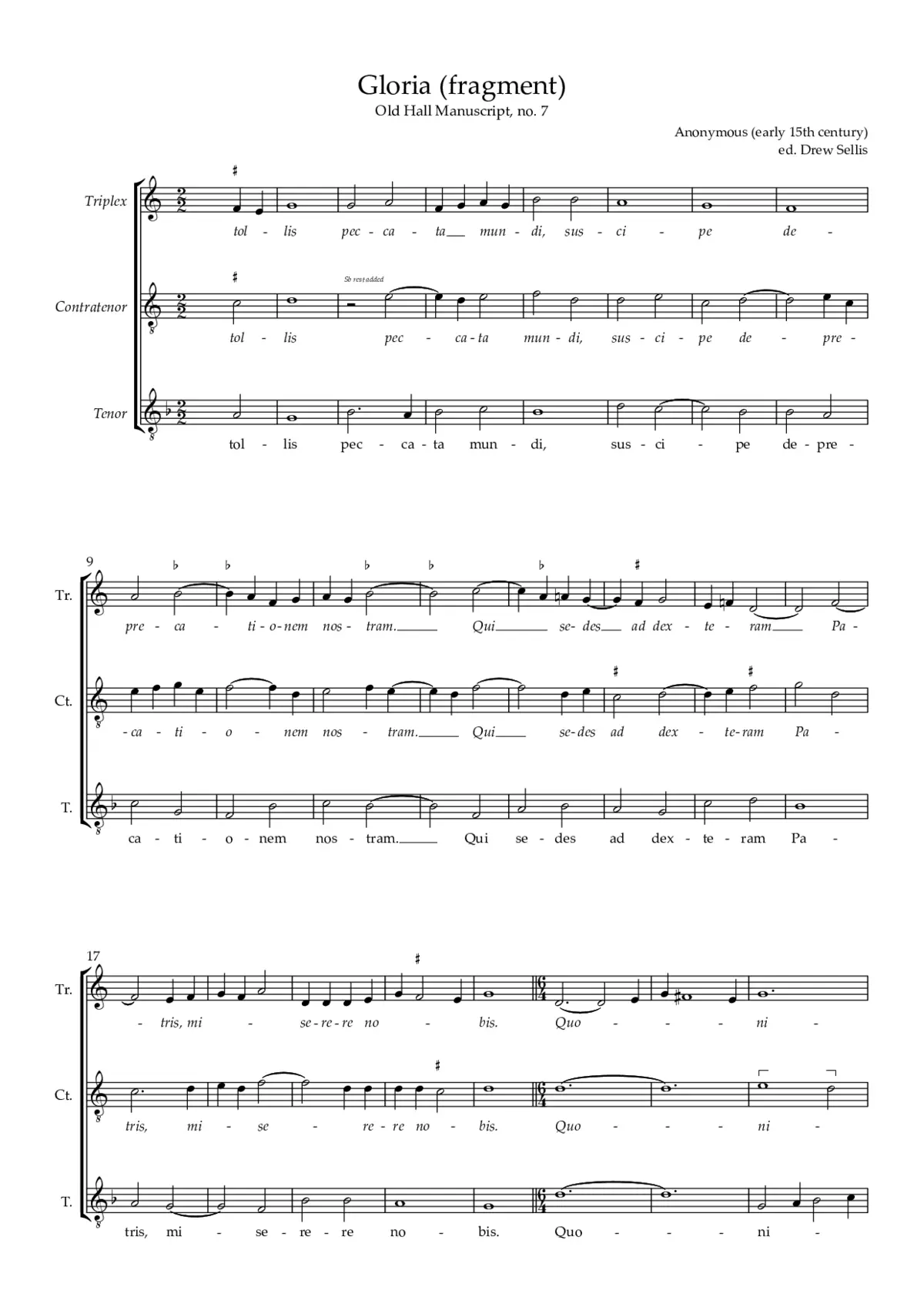Gloria, Old Hall 6 - Page 1