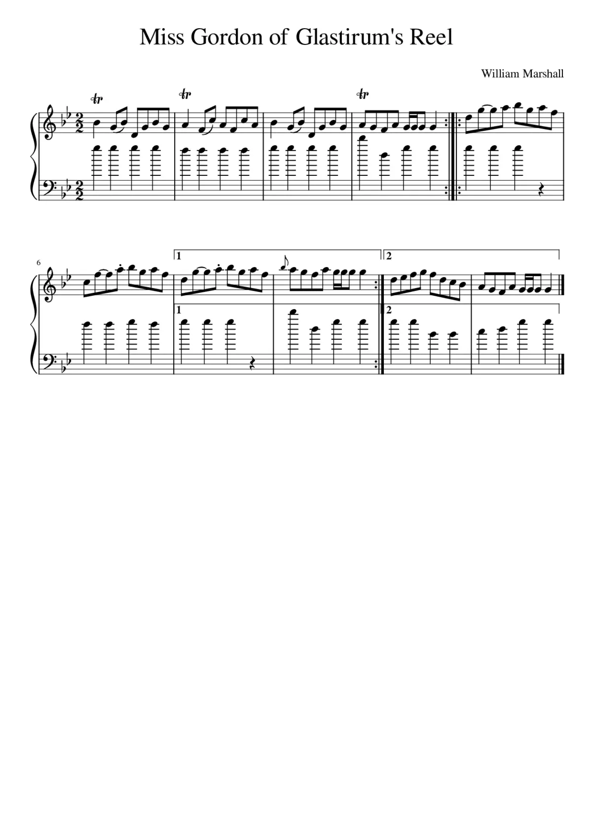 Miss Gordon of Glastirum's Reel - Page 1