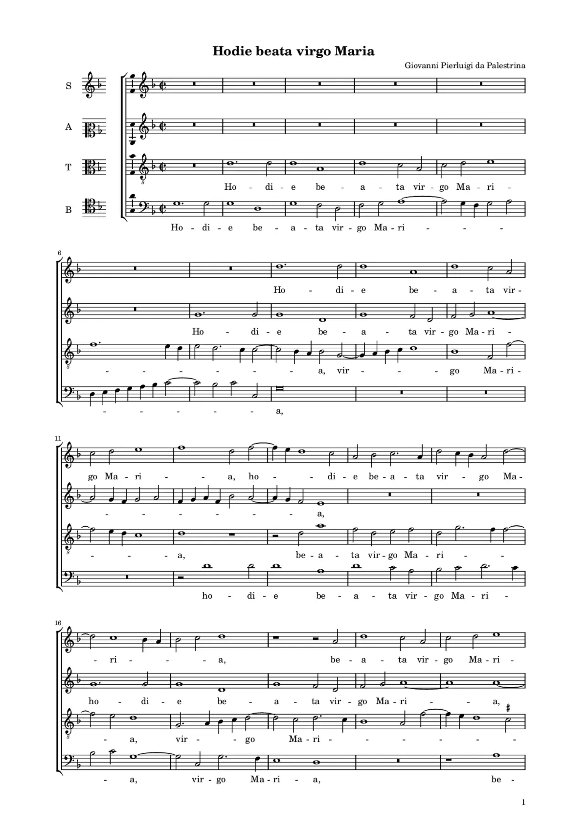Hodie beata virgo Maria - Page 1