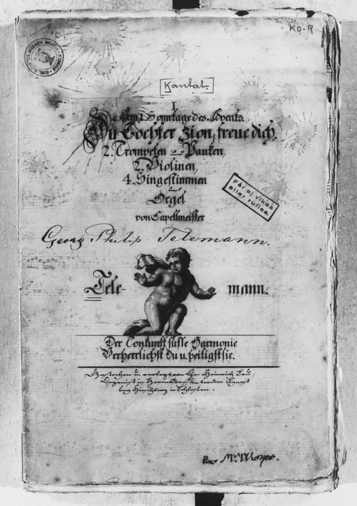 Du Tochter Zion, freue dich, TWV 1:407 - Page 1